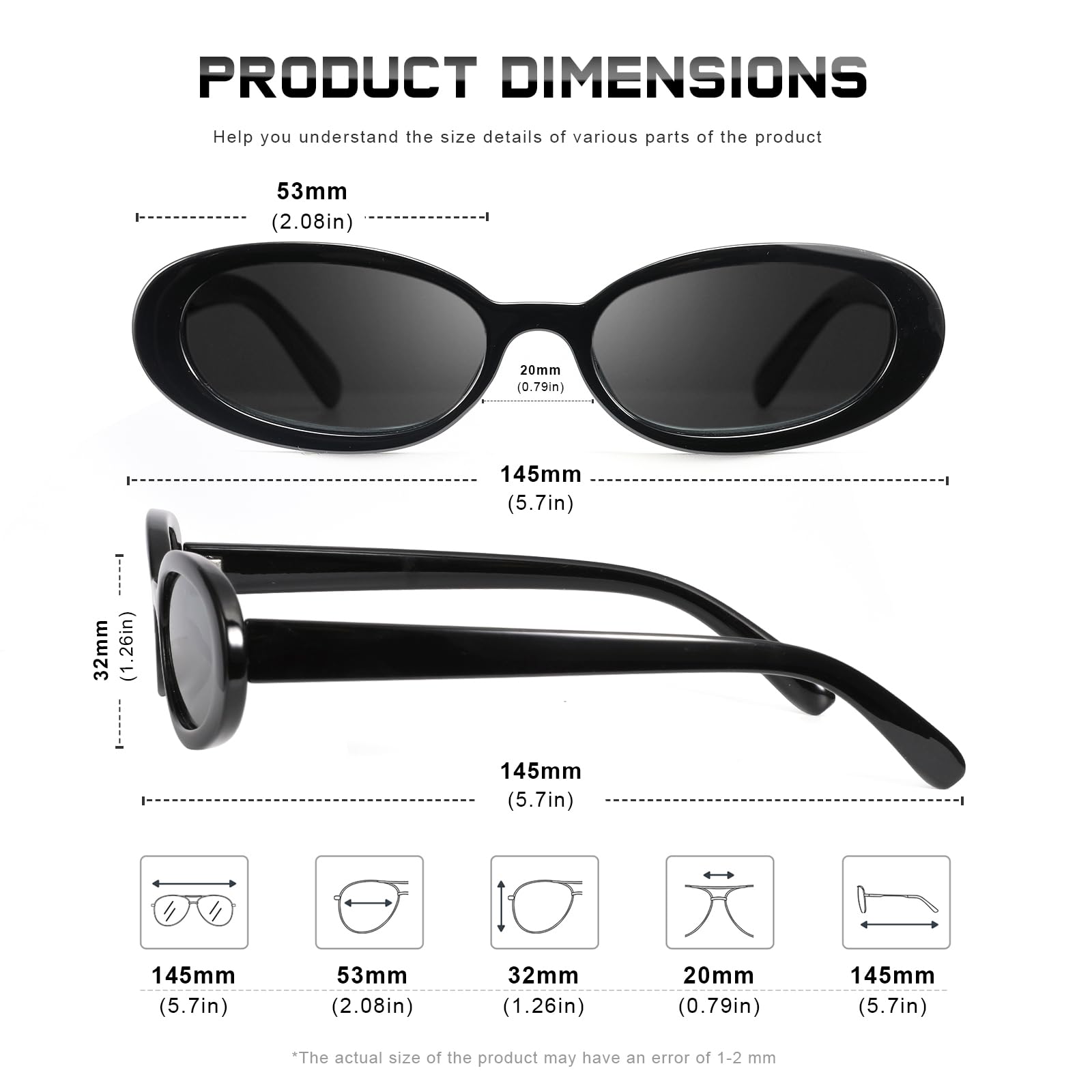 Foto 4 pulgar | Gafas De Sol Danamy Gafas De Sol Ovaladas Retro Uv400 Para Mujer/hombre - Venta Internacional.