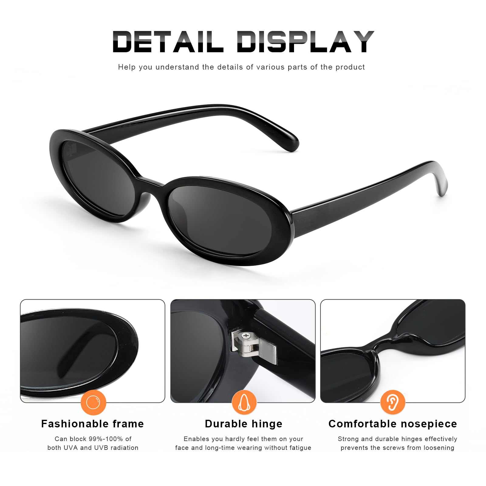 Foto 5 pulgar | Gafas De Sol Danamy Gafas De Sol Ovaladas Retro Uv400 Para Mujer/hombre - Venta Internacional.