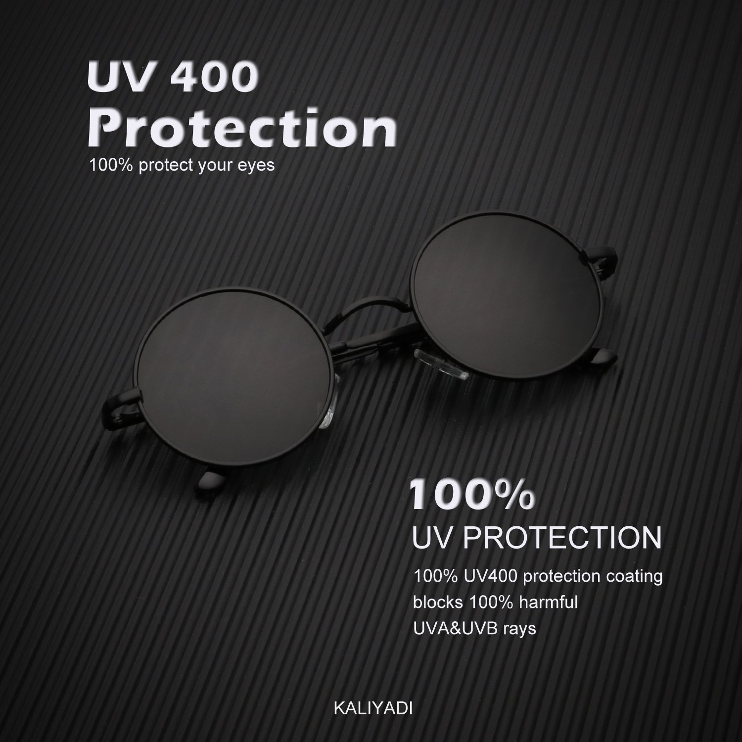 Foto 4 pulgar | Gafas De Sol Kaliyadi Redondas Polarizadas De Metal Uv400 De 47 Mm (paquete De 2) - Venta Internacional.