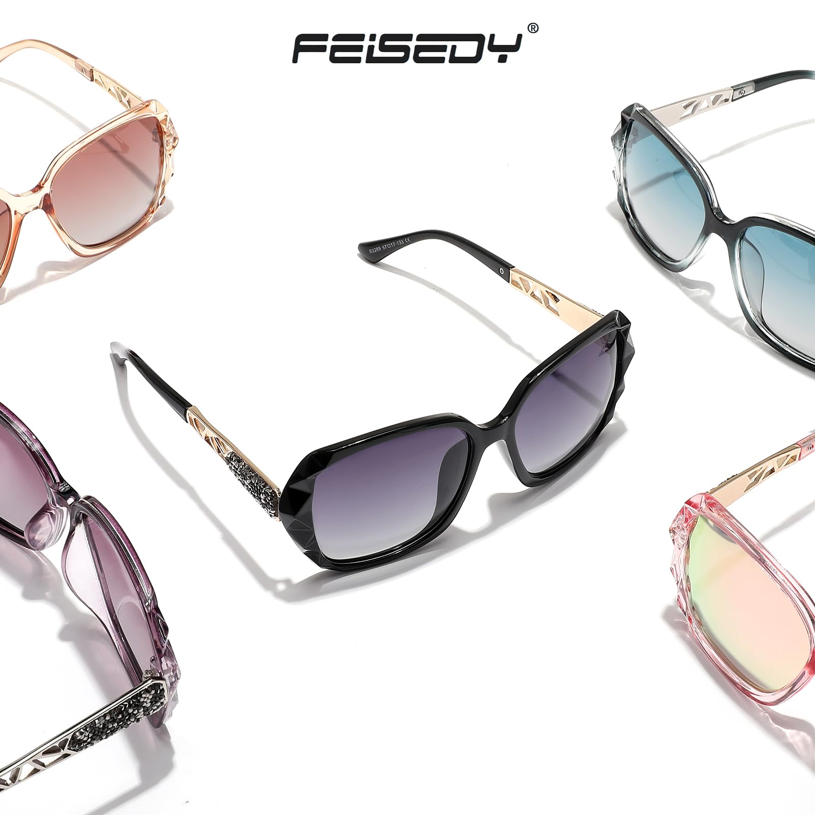 Foto 4 pulgar | Gafas De Sol Feisedy Polarizadas Para Mujer Con Montura Cuadrada Brillante B2289 - Venta Internacional.