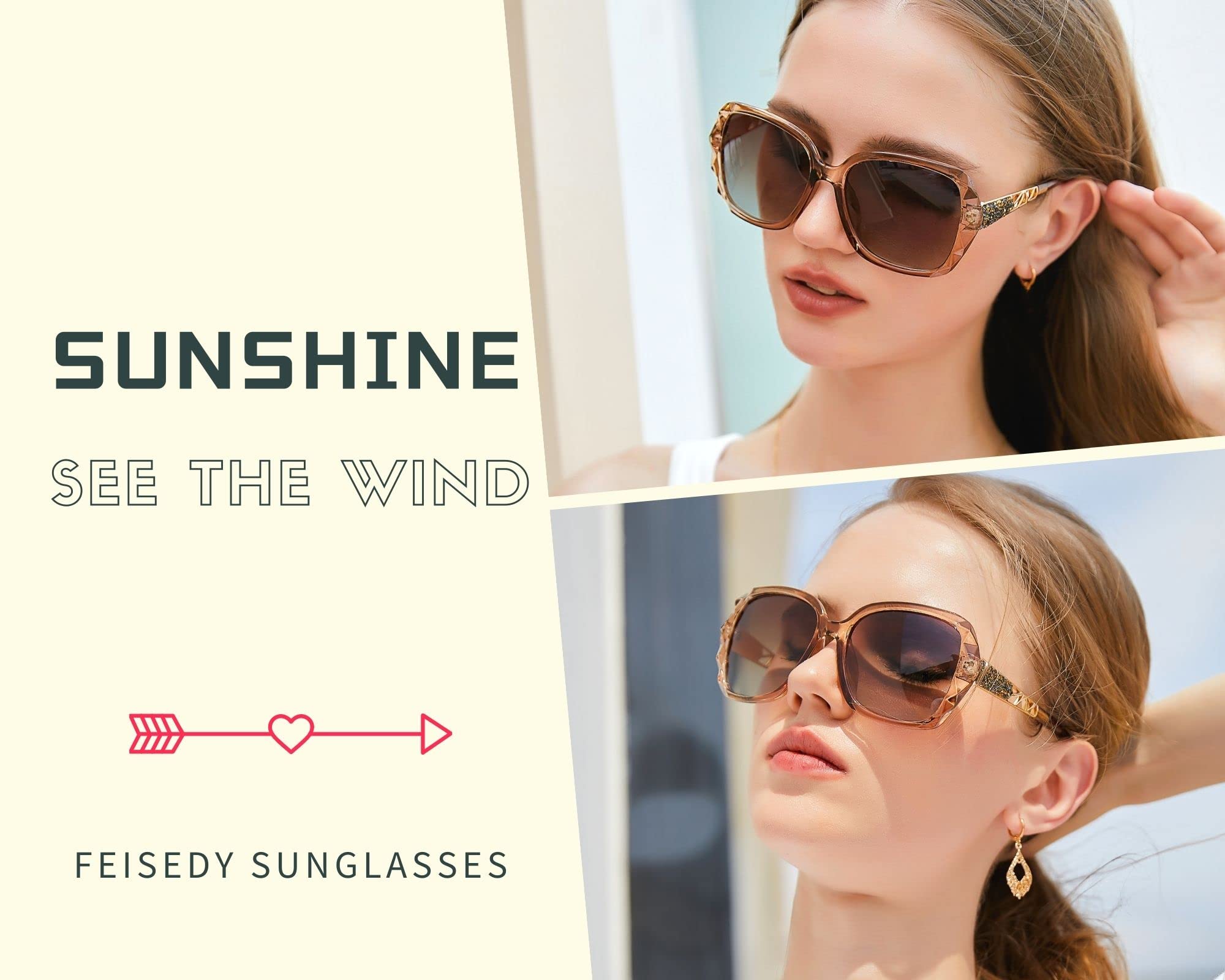 Foto 5 pulgar | Gafas De Sol Feisedy Polarizadas Para Mujer Con Montura Cuadrada Brillante B2289 - Venta Internacional.