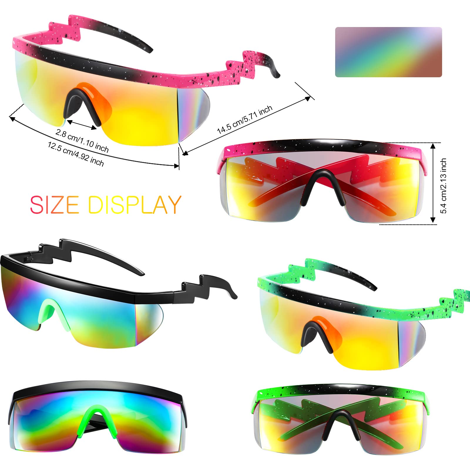 Foto 3 pulgar | Gafas De Sol Frienda Neon Retro Semi Rimless De Los Años 80 Y 90 Para Hombre Y Mujer - Venta Internacional.