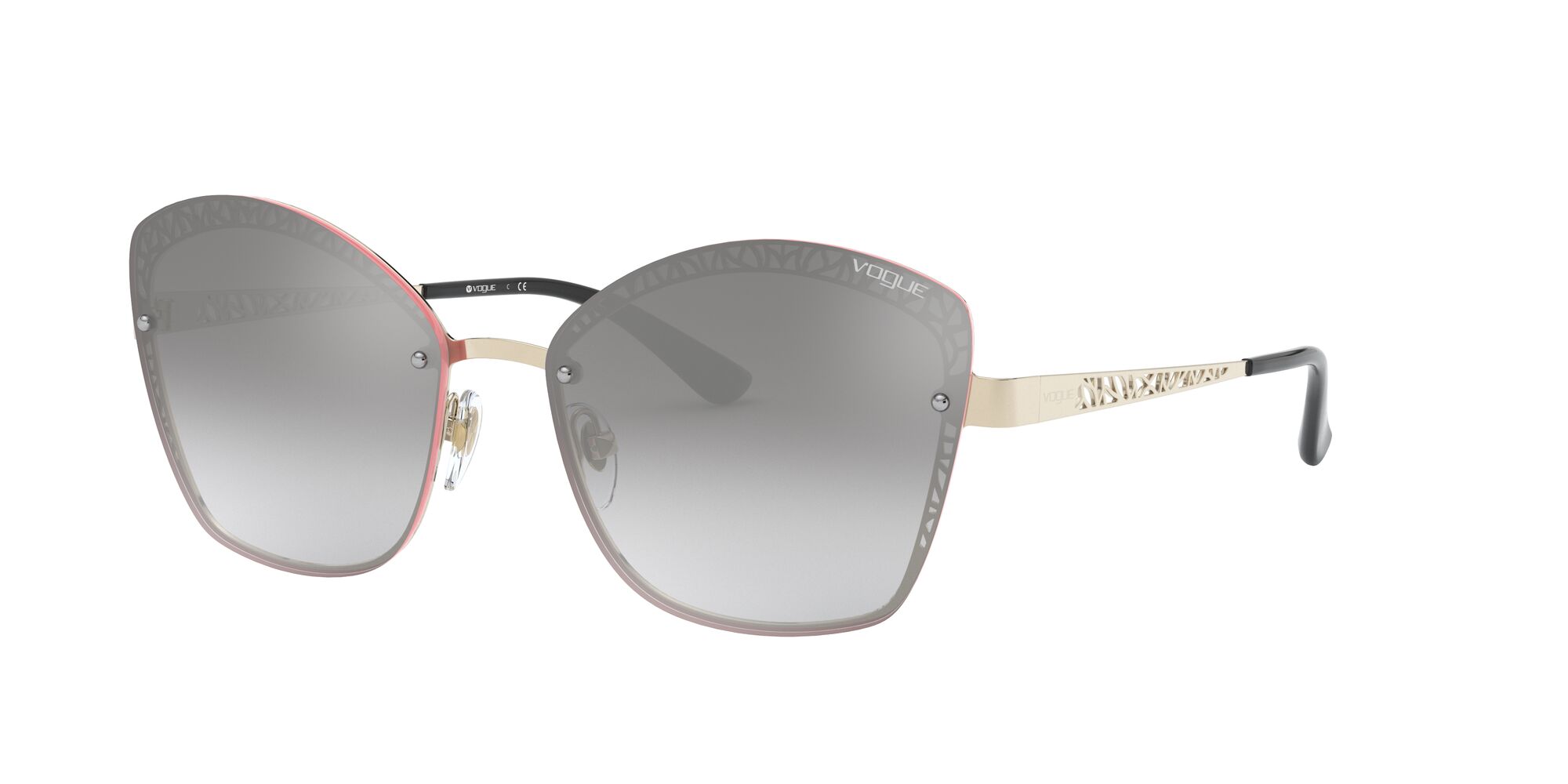 Foto 3 pulgar | Lente De Sol Vogue Light Grey Mirror Grad Silver