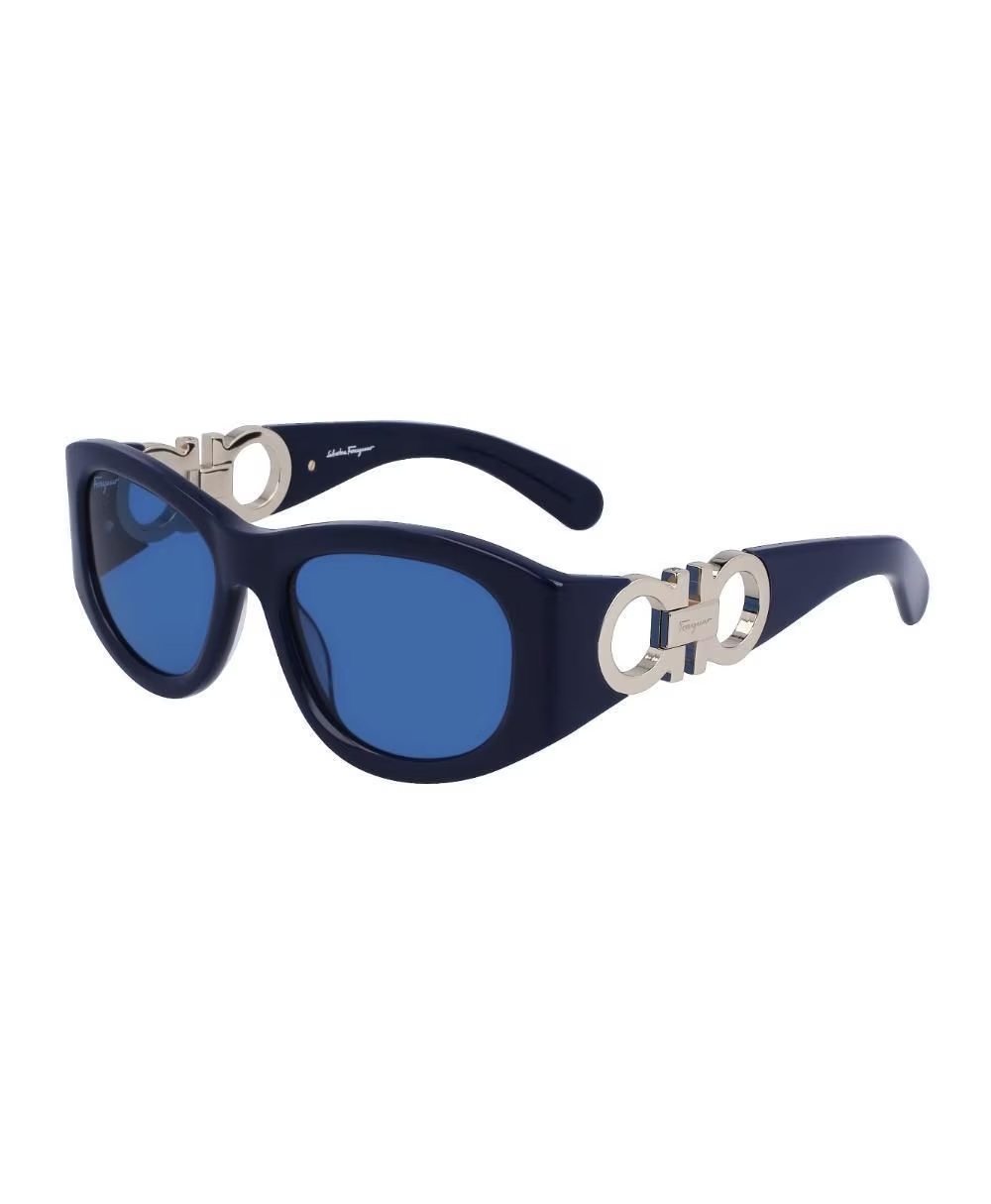 Foto 3 pulgar | Lentes de Sol Salvatore Ferragamo Sf1082s Azules para Mujer