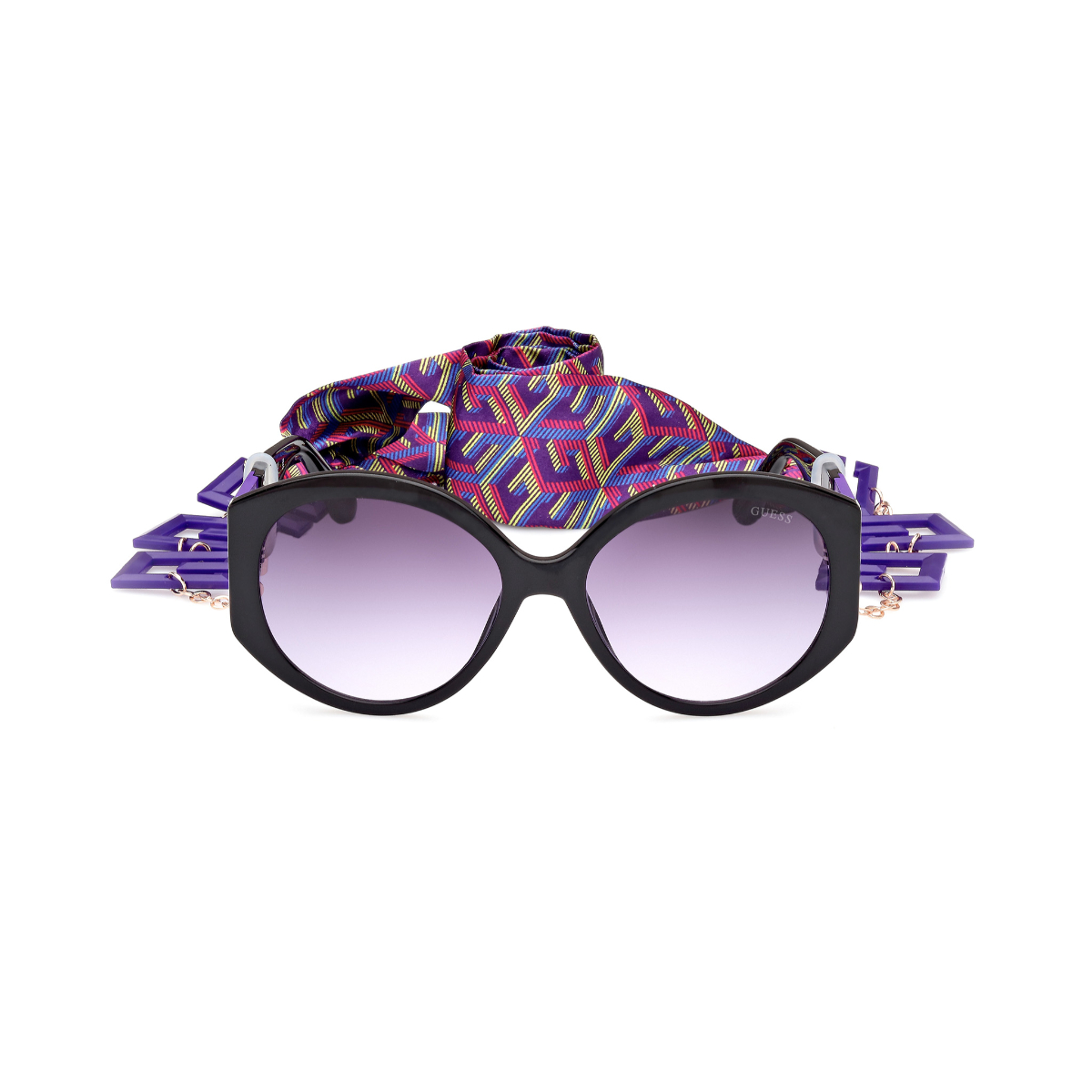 Foto 2 pulgar | Lentes De Sol Morado Espejados Guess