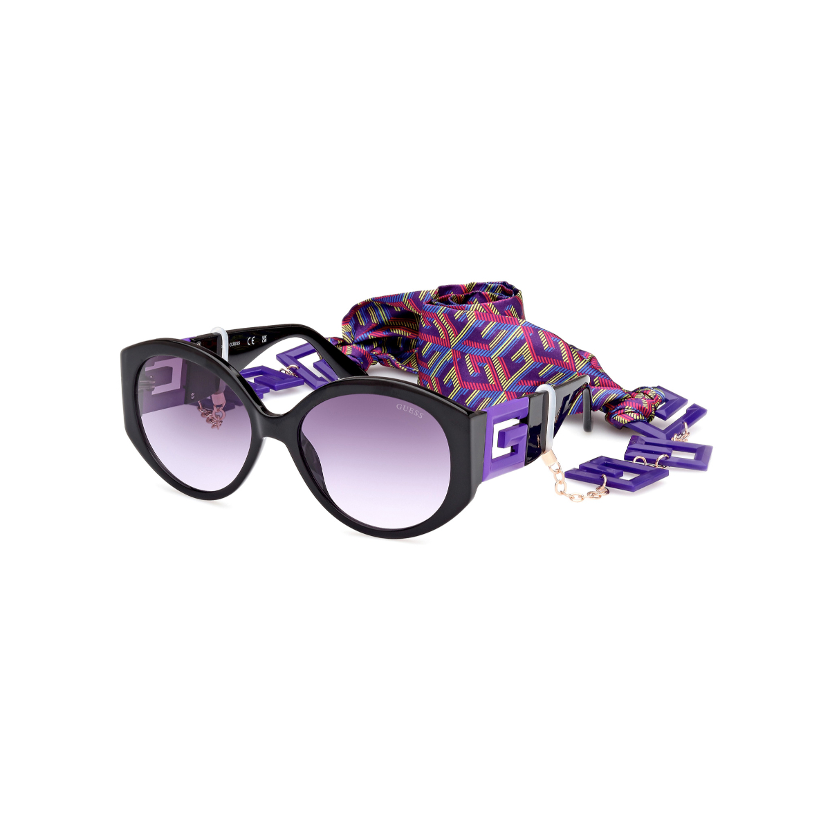 Foto 3 pulgar | Lentes De Sol Morado Espejados Guess