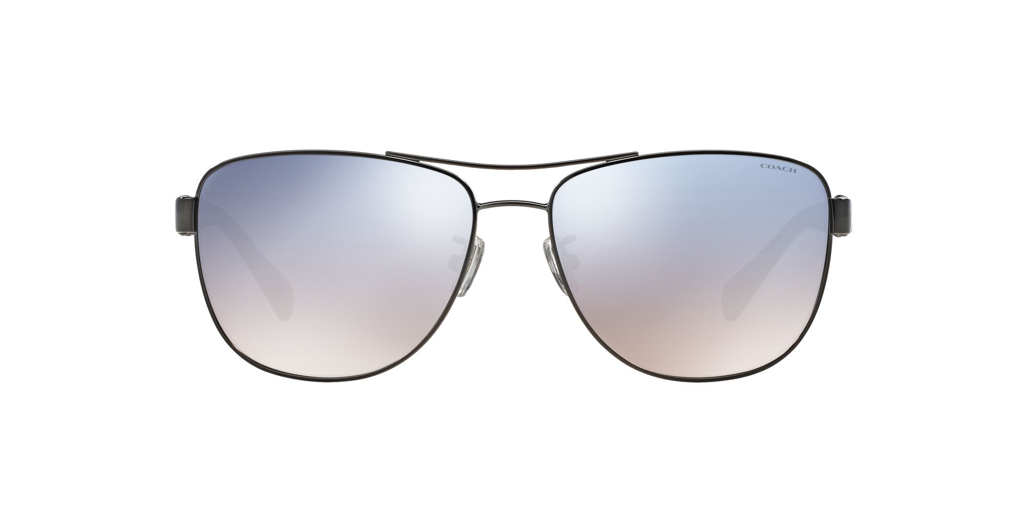 Lente De Sol Coach Hc7056q Color Azul Claro Degradado Plateado Forma Piloto Para Mujer