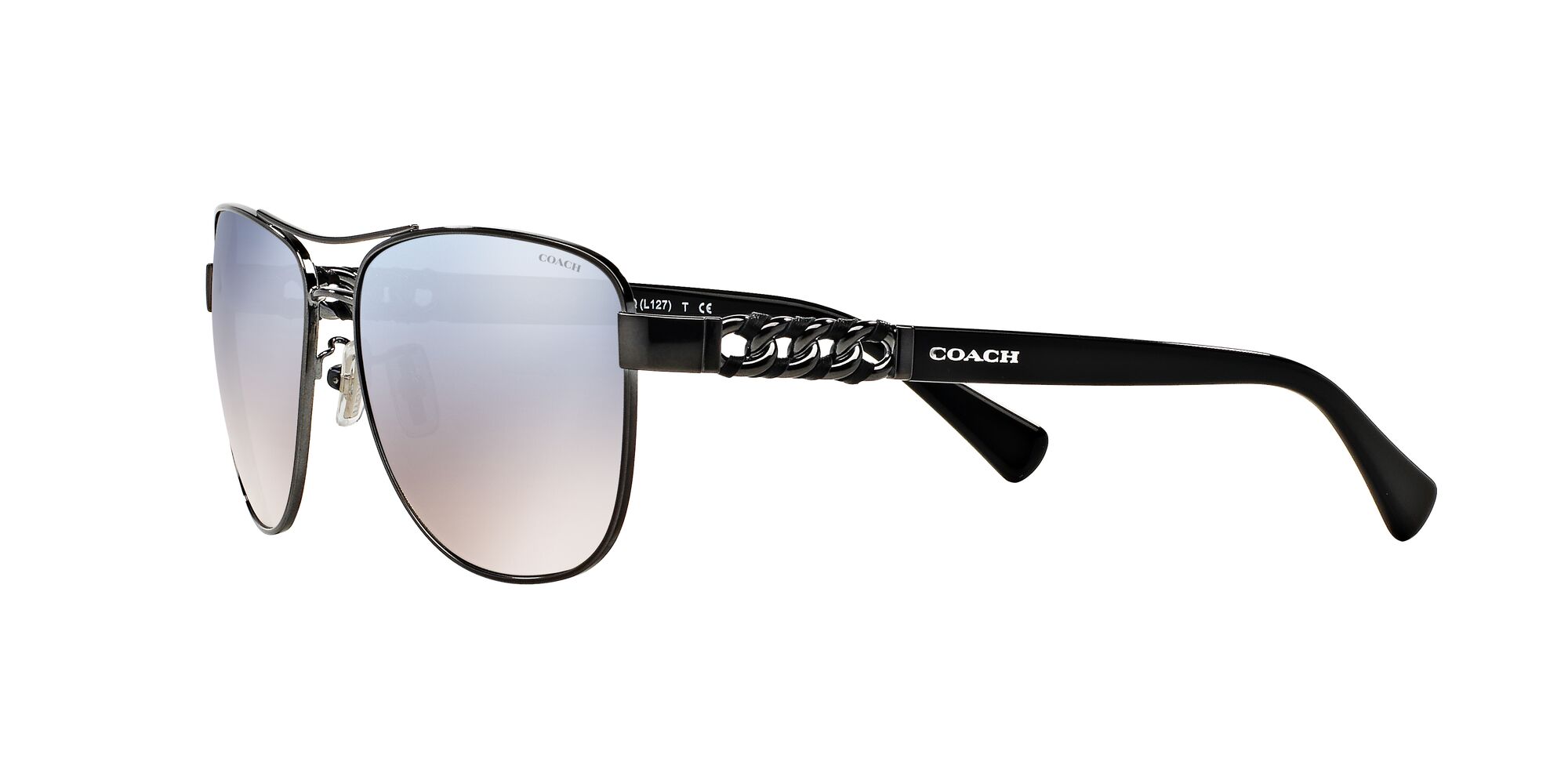 Foto 4 pulgar | Lente De Sol Coach Hc7056q Color Azul Claro Degradado Plateado Forma Piloto Para Mujer