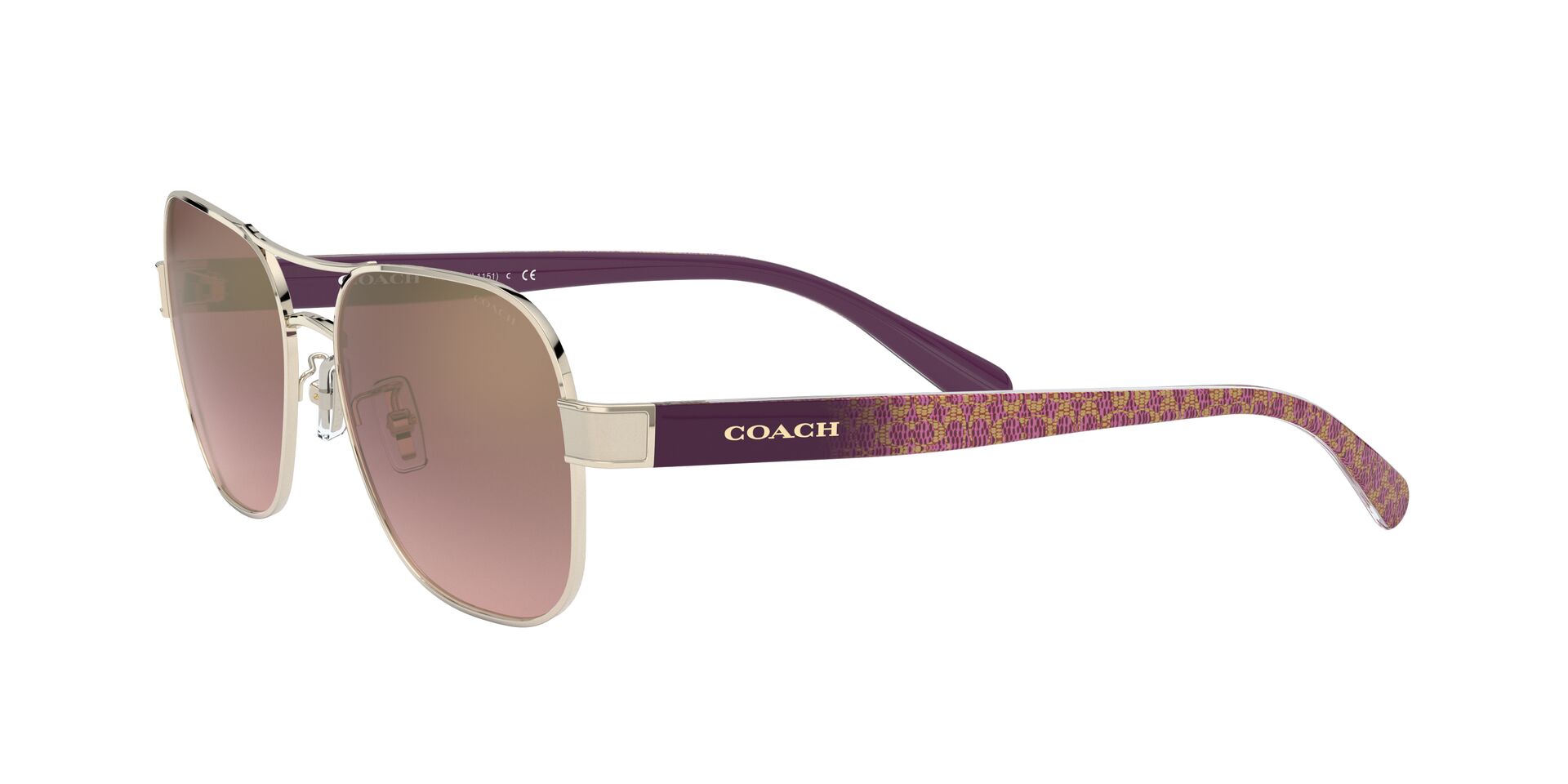 Foto 4 pulgar | Lente De Sol Coach Hc7116 Color Rosa Claro Degradado Espejeado Forma Piloto Para Mujer