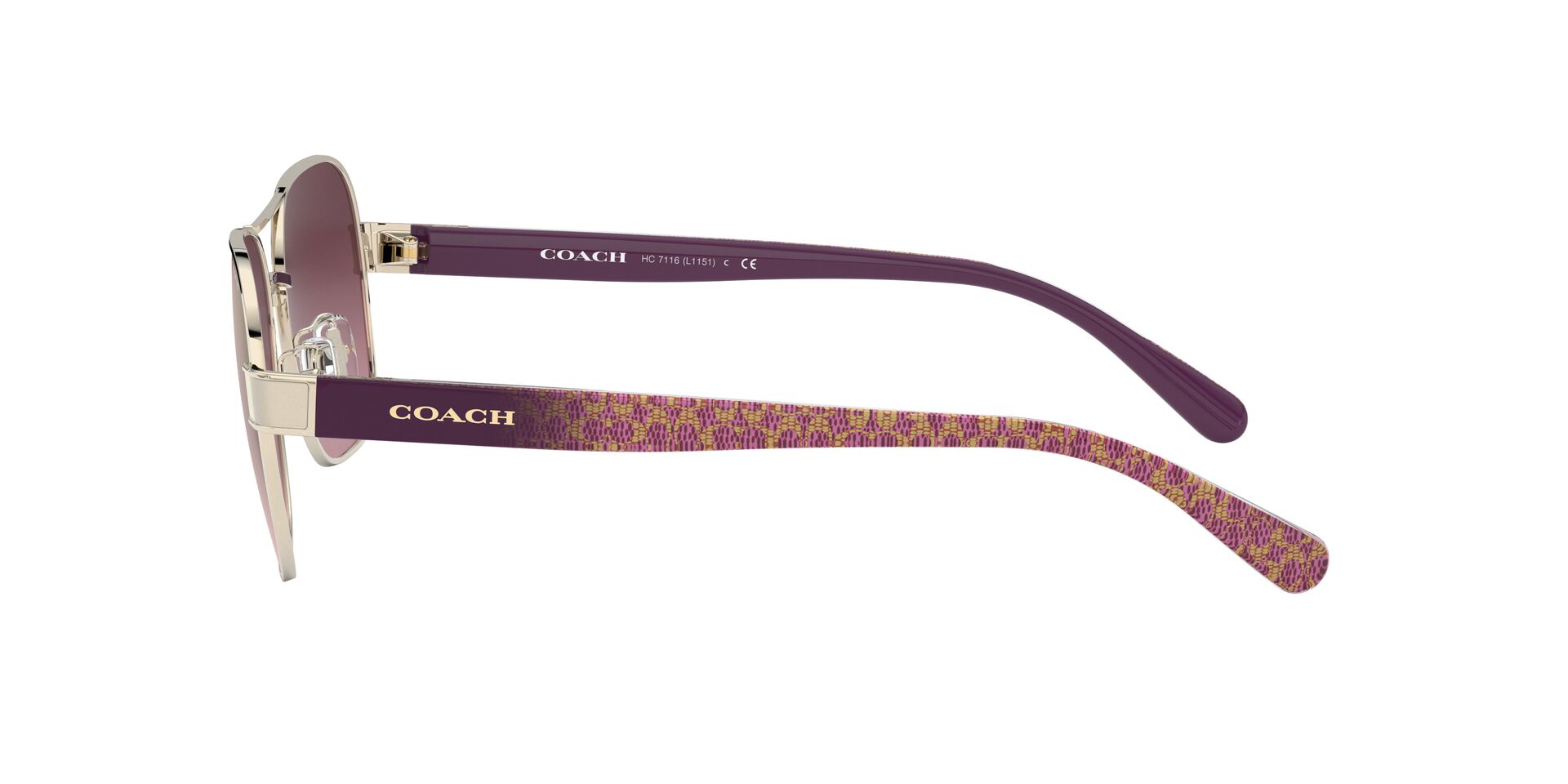 Foto 5 pulgar | Lente De Sol Coach Hc7116 Color Rosa Claro Degradado Espejeado Forma Piloto Para Mujer