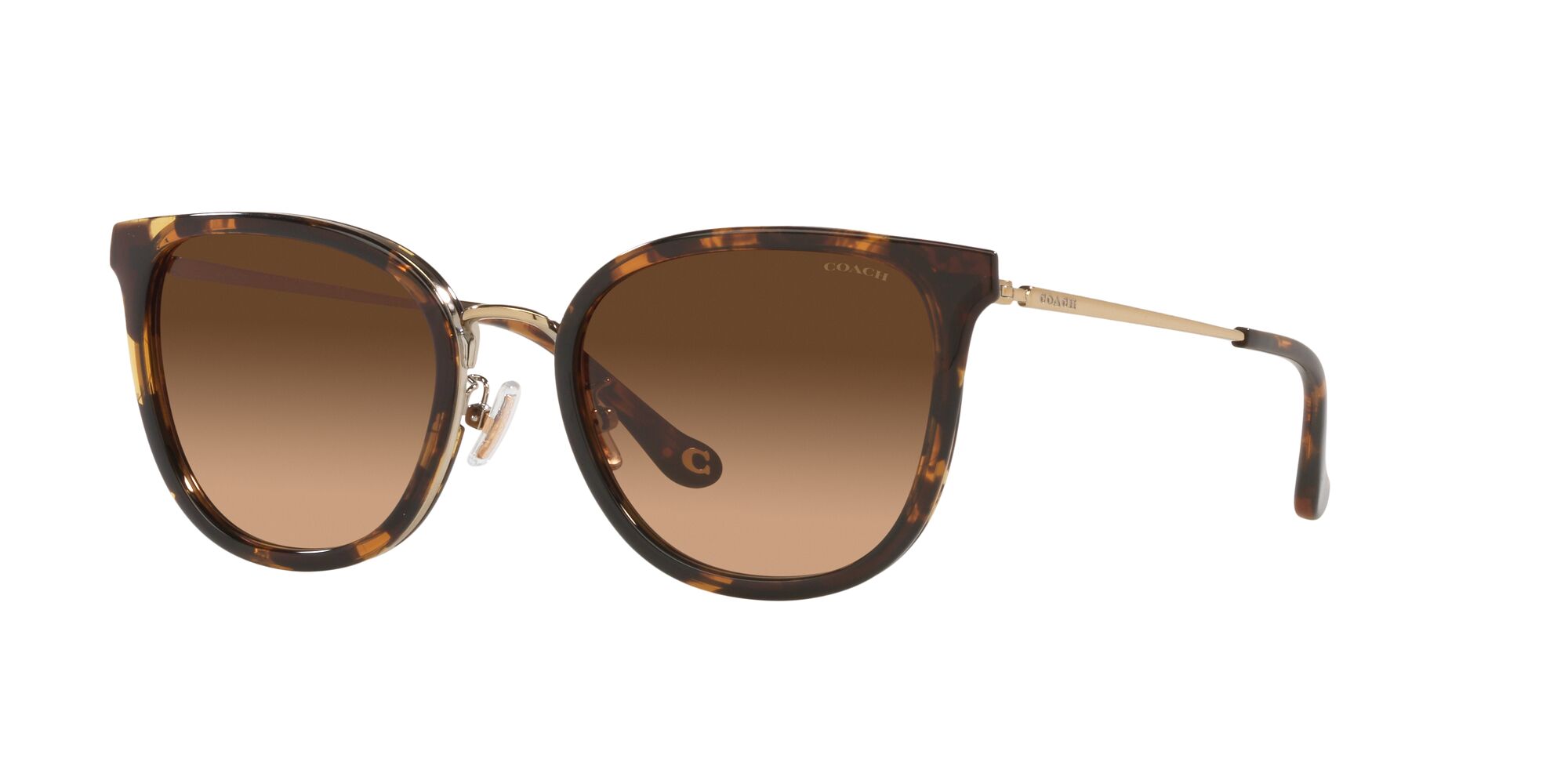 Foto 3 pulgar | Lente De Sol Coach Hc7135 Color Café Degradado Forma Cuadrada Para Mujer