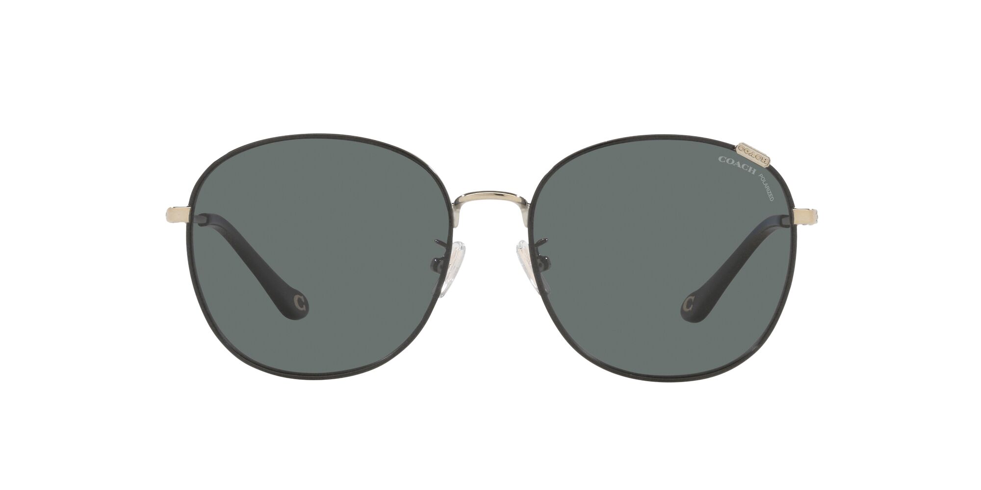 Foto 2 pulgar | Lente De Sol Coach Hc7134 Color Gris Sólido Forma Redonda Para Mujer Polarizado