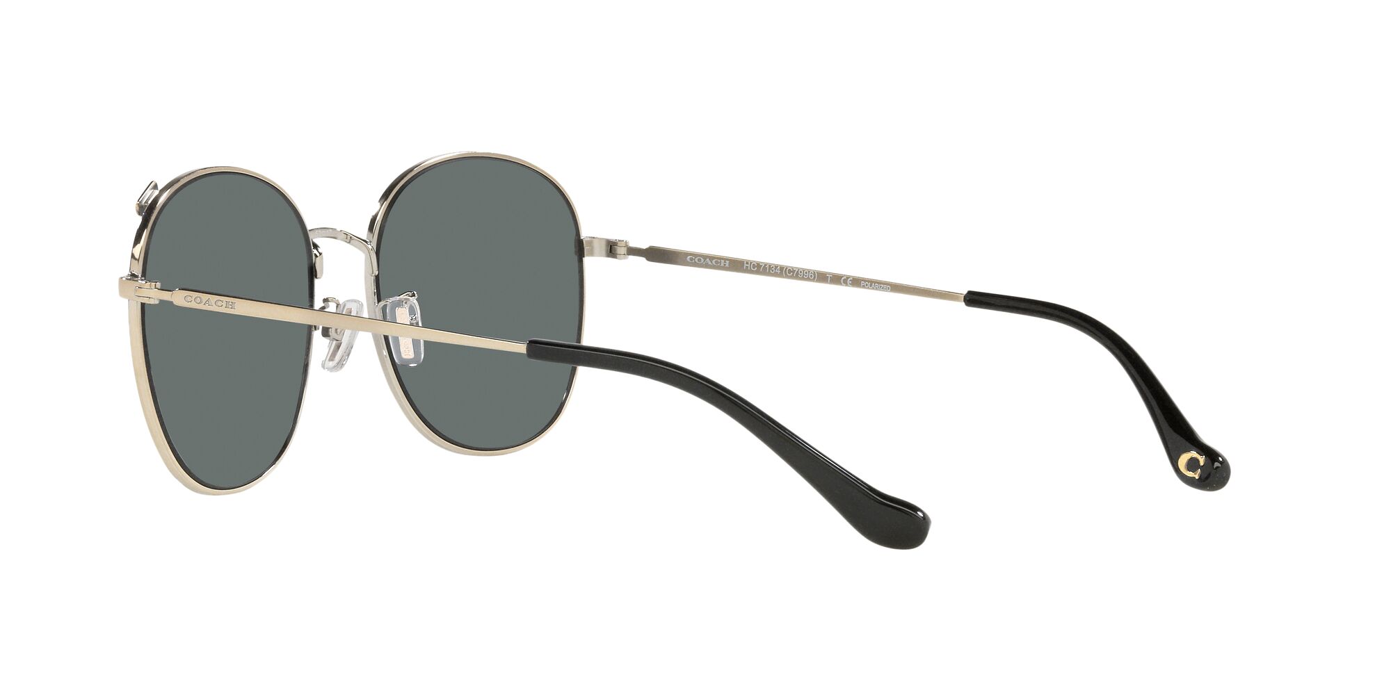 Foto 6 pulgar | Lente De Sol Coach Hc7134 Color Gris Sólido Forma Redonda Para Mujer Polarizado