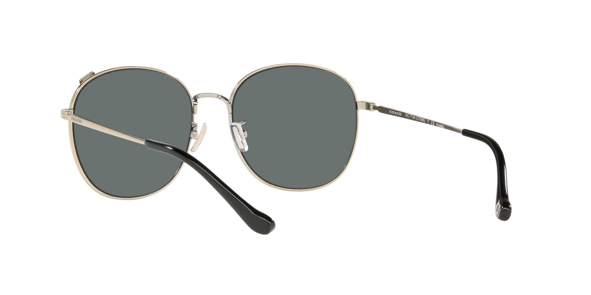 Foto 7 pulgar | Lente De Sol Coach Hc7134 Color Gris Sólido Forma Redonda Para Mujer Polarizado