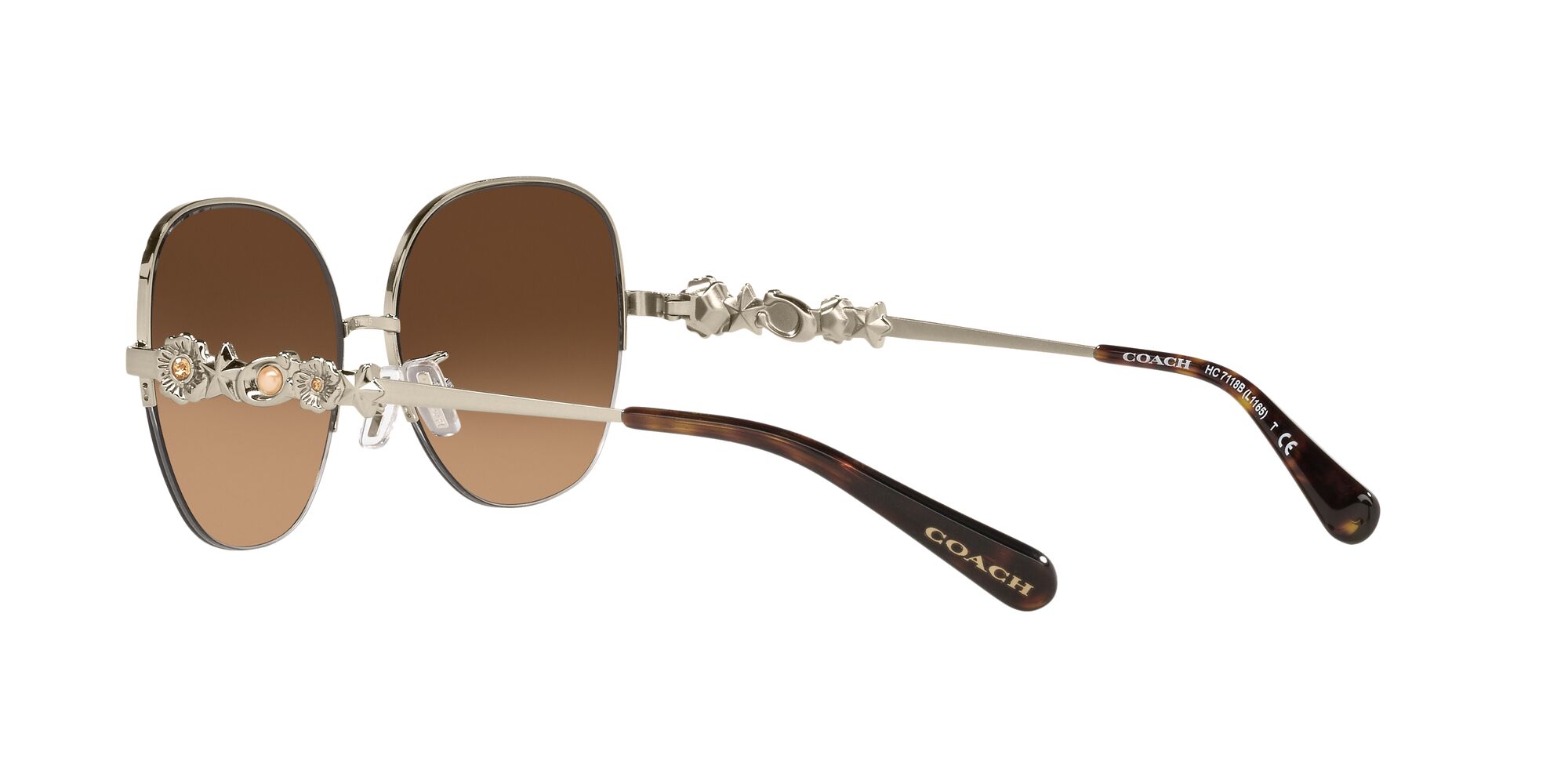 Foto 6 pulgar | Lente De Sol Coach Hc7118b Color Café Oscuro Degradado Forma Piloto Para Mujer