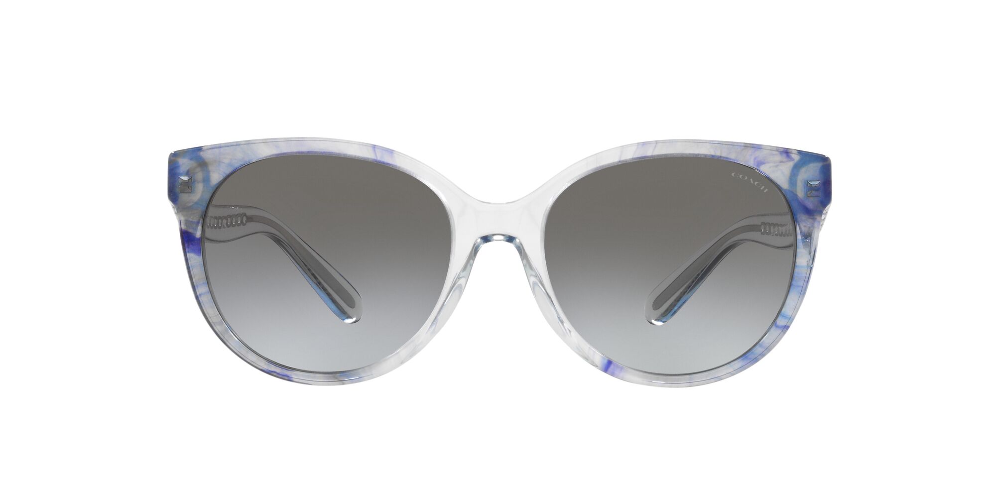Lente De Sol Coach Hc8321 Color Gris Degradado Forma Redonda Para Mujer