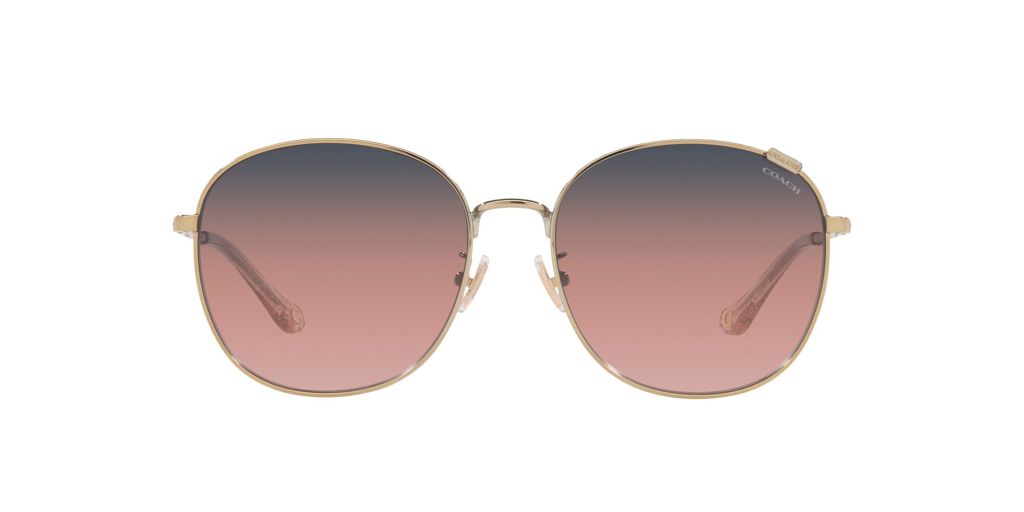 Foto 2 pulgar | Lente De Sol Coach Hc7134 Color Morado Degradado Rosa Forma Redonda Para Mujer
