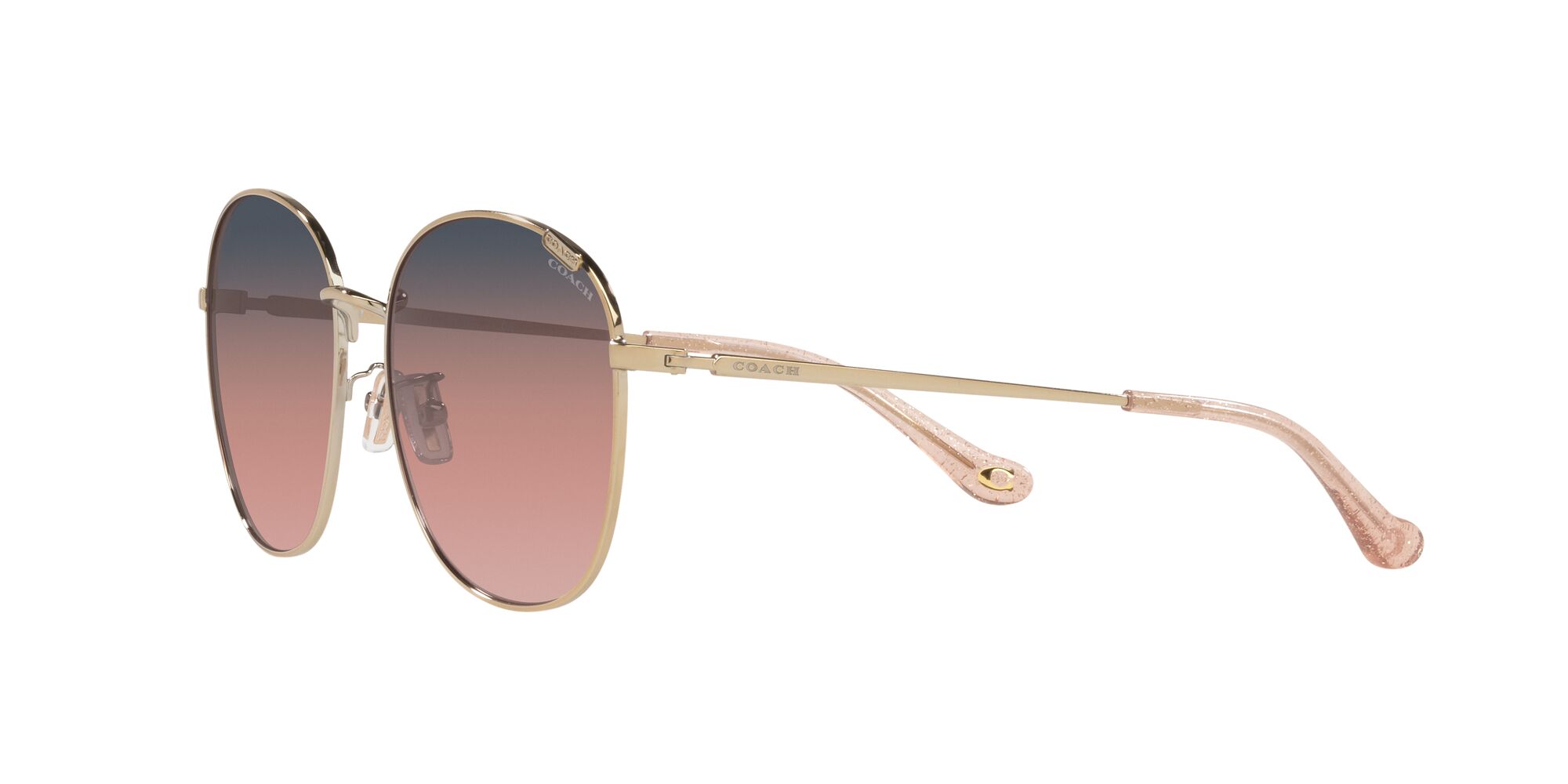 Foto 4 pulgar | Lente De Sol Coach Hc7134 Color Morado Degradado Rosa Forma Redonda Para Mujer