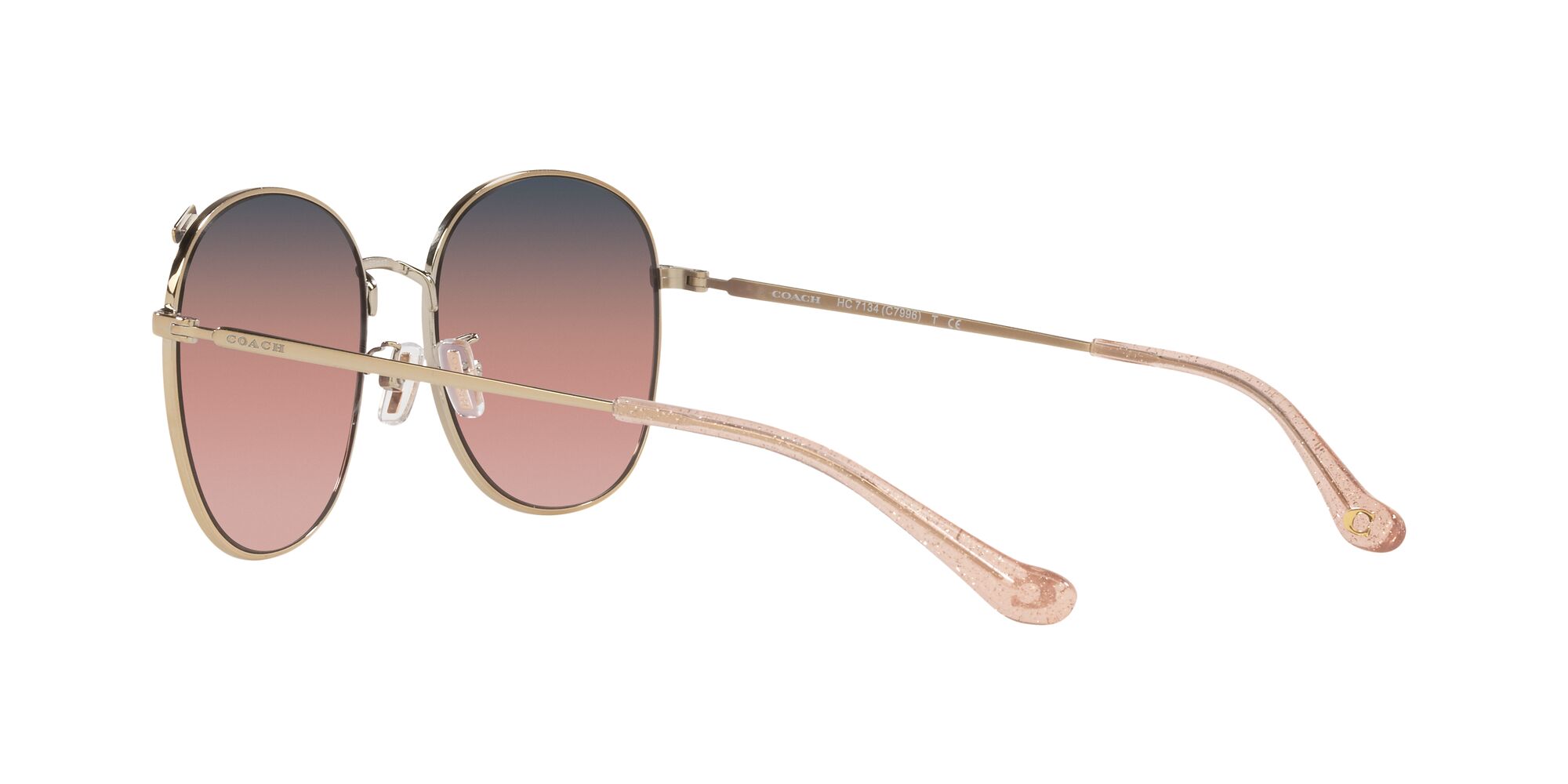 Foto 6 pulgar | Lente De Sol Coach Hc7134 Color Morado Degradado Rosa Forma Redonda Para Mujer