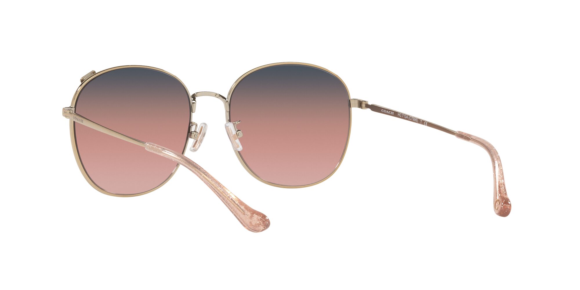 Foto 7 pulgar | Lente De Sol Coach Hc7134 Color Morado Degradado Rosa Forma Redonda Para Mujer