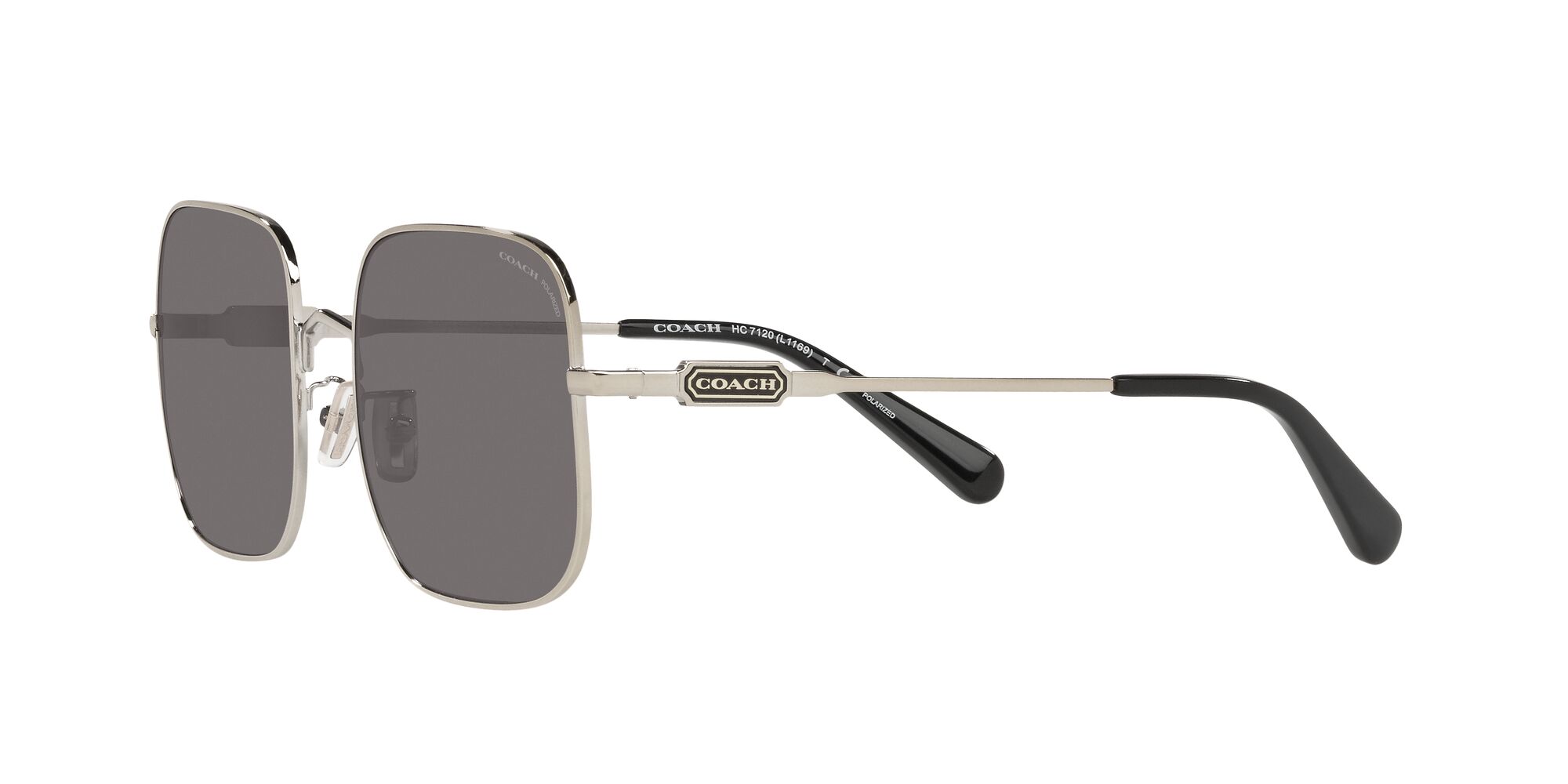 Foto 4 pulgar | Lente De Sol Coach Hc7120 Color Gris Sólido Forma Cuadrada Para Mujer Polarizado