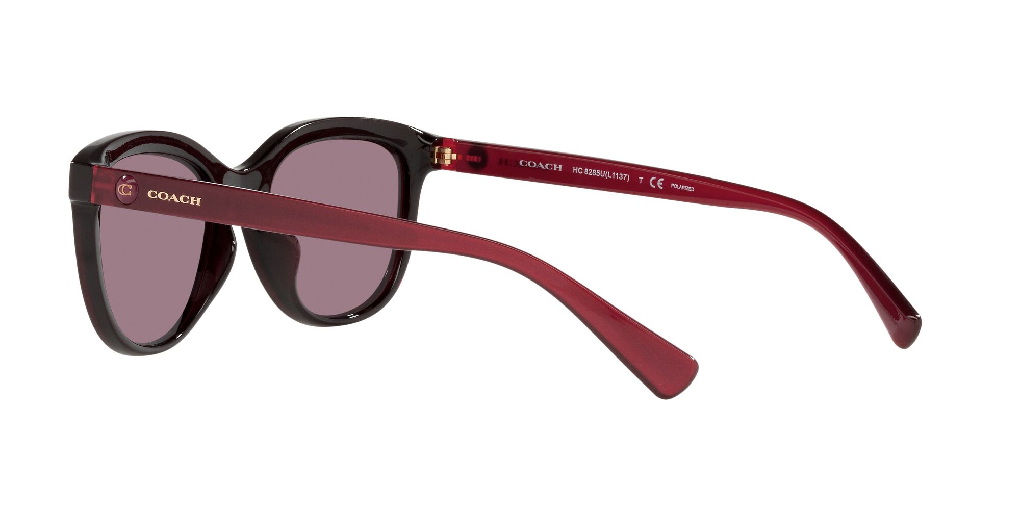Foto 5 | Lente De Sol Coach Hc8285u Color Burdeos Forma Pillow Para Mujer Polarizado