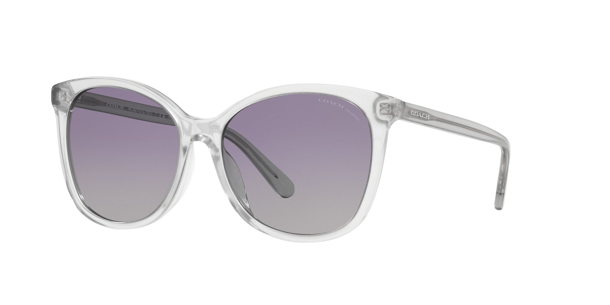 Foto 3 pulgar | Lente De Sol Coach Hc8271u Color Morado Degradado Forma Cuadrada Para Mujer Polarizado