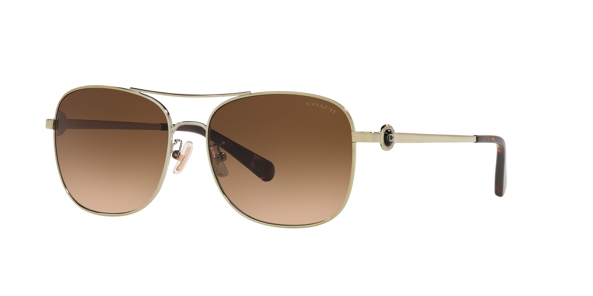 Foto 3 pulgar | Lente De Sol Coach Hc7127 Color Café Degradado Forma Rectangular Para Mujer