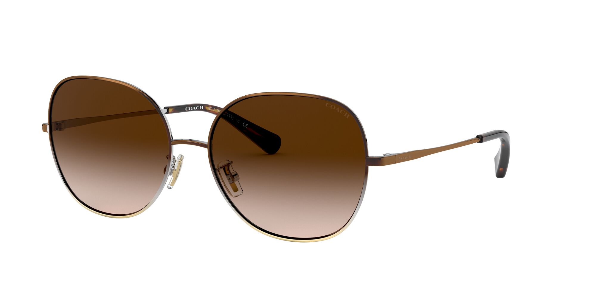 Foto 2 | Lente De Sol Coach Hc7108 Color Café Degradado Forma Redonda Para Mujer