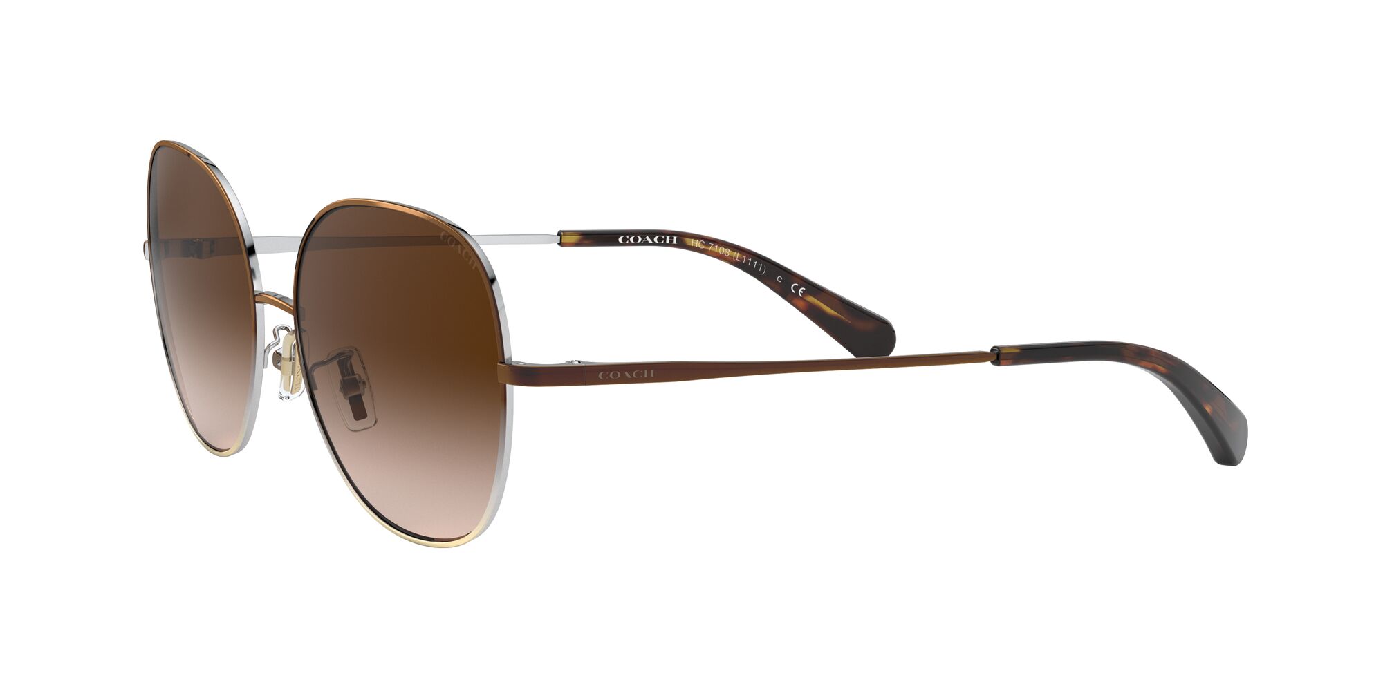 Foto 4 pulgar | Lente De Sol Coach Hc7108 Color Café Degradado Forma Redonda Para Mujer
