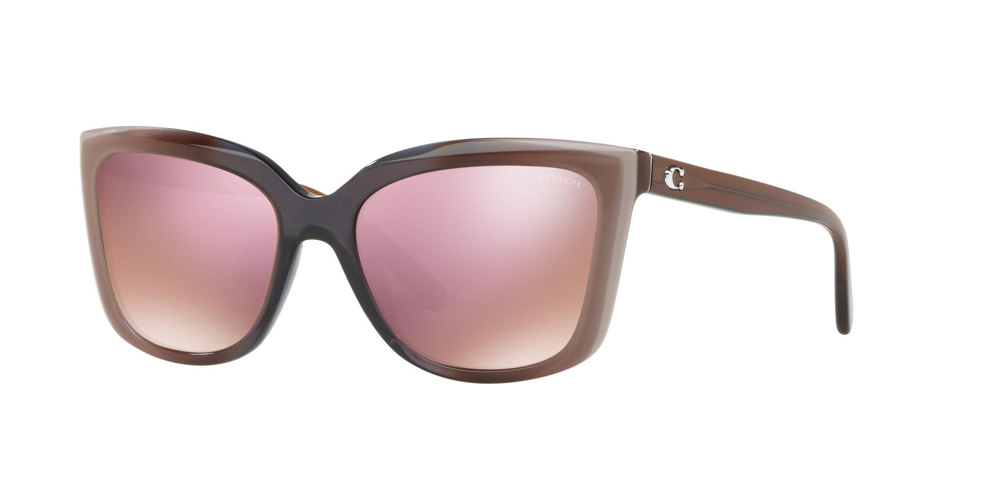 Foto 3 pulgar | Lente De Sol Coach Hc8261 Color Rosa Espejeado Forma Cuadrada Para Mujer