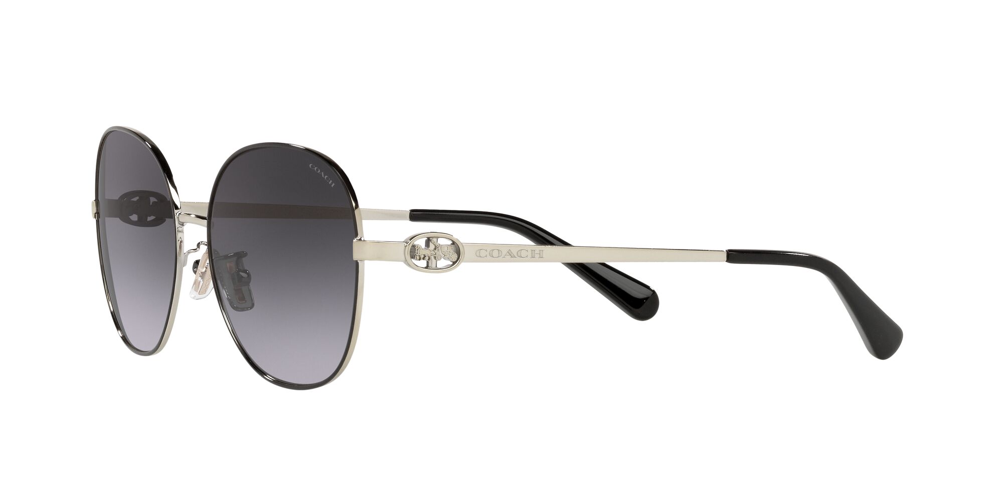 Foto 4 pulgar | Lente De Sol Coach Hc7123 Color Gris Degradado Forma Redonda Para Mujer