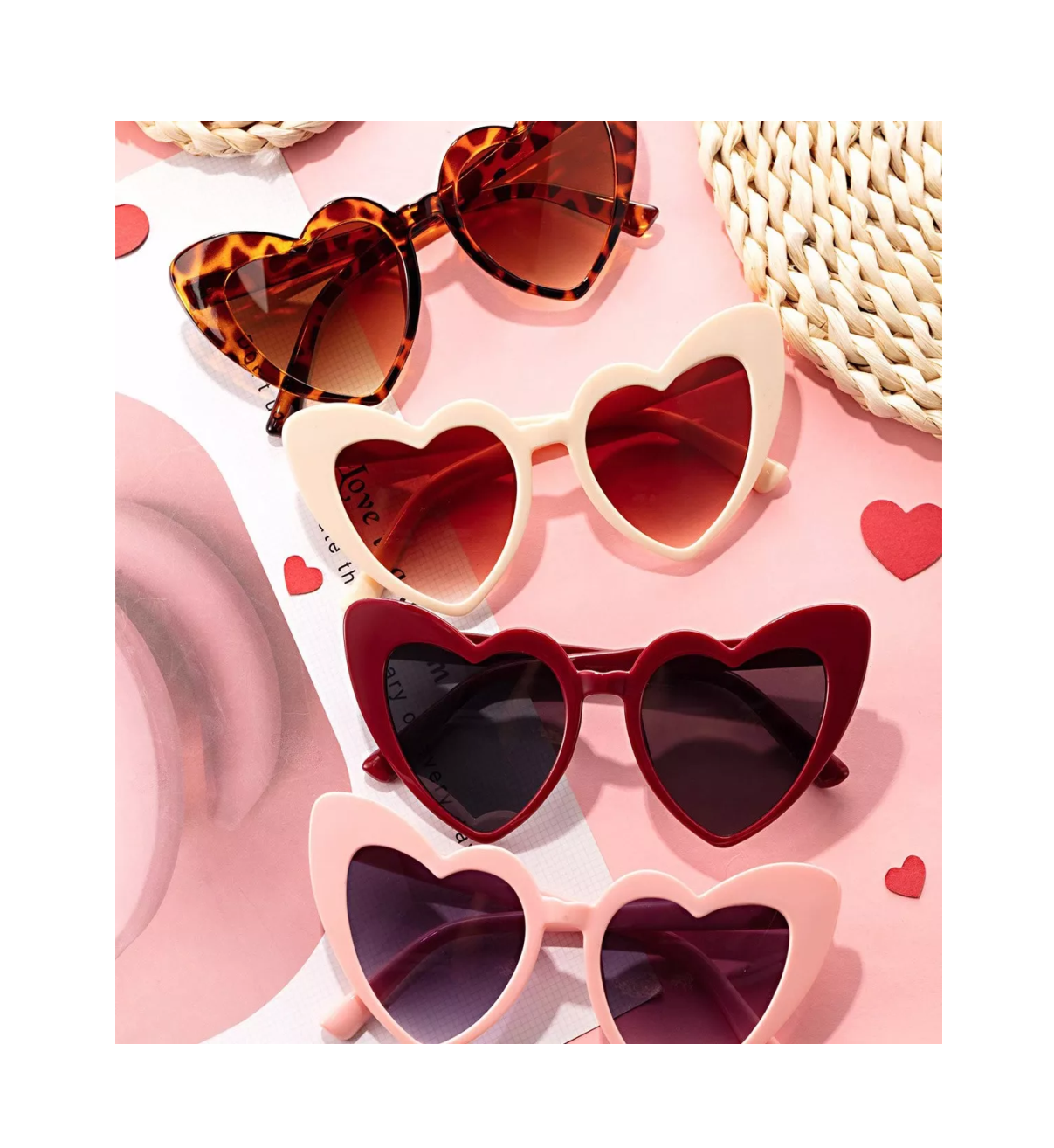 Foto 3 pulgar | Gafas De Sol Corazón Accesorios Lentes 10 Piezas Belug De Colores