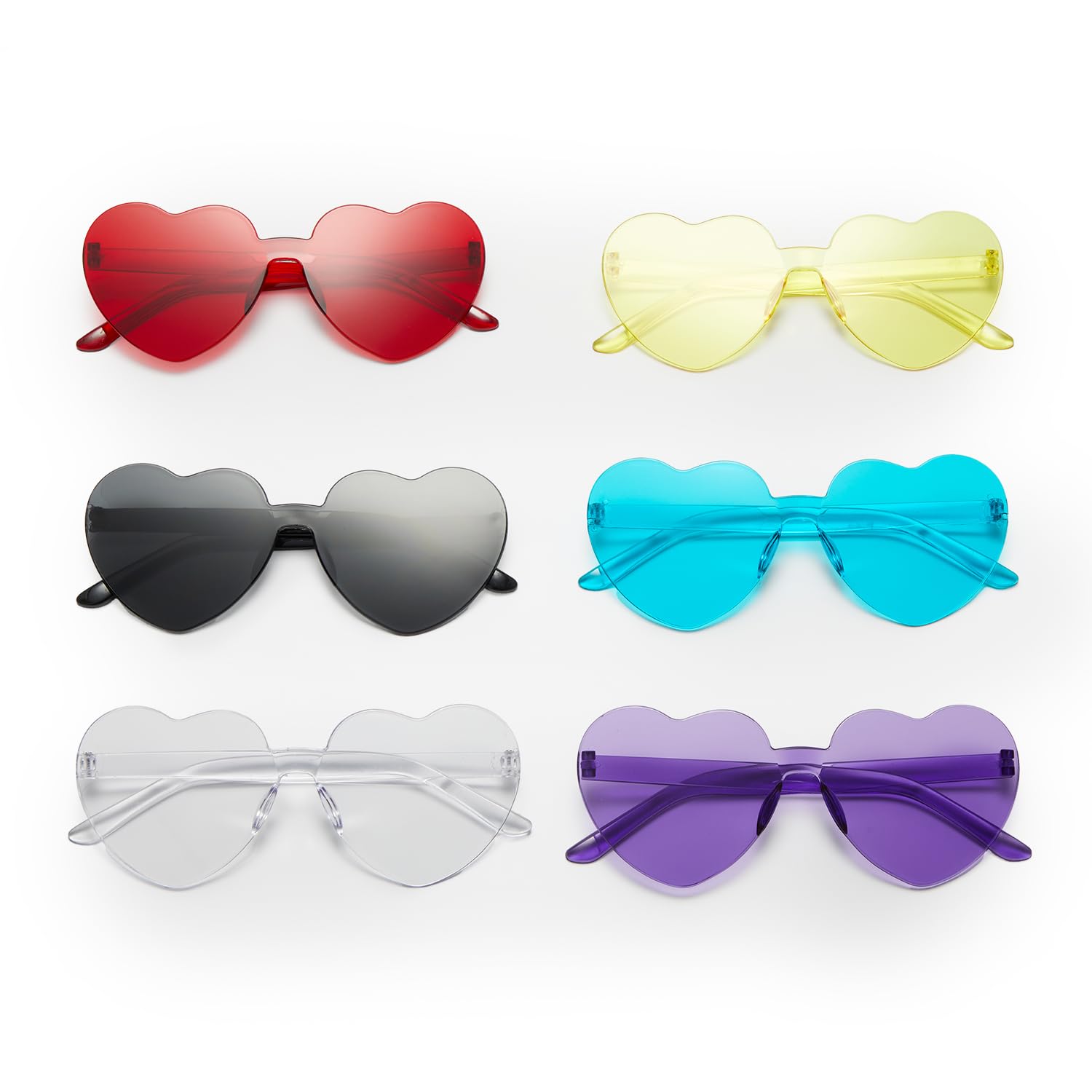 Foto 1 | Gafas De Sol Zink Colorful Heart Sin Montura En Forma De Corazón X6 - Venta Internacional.