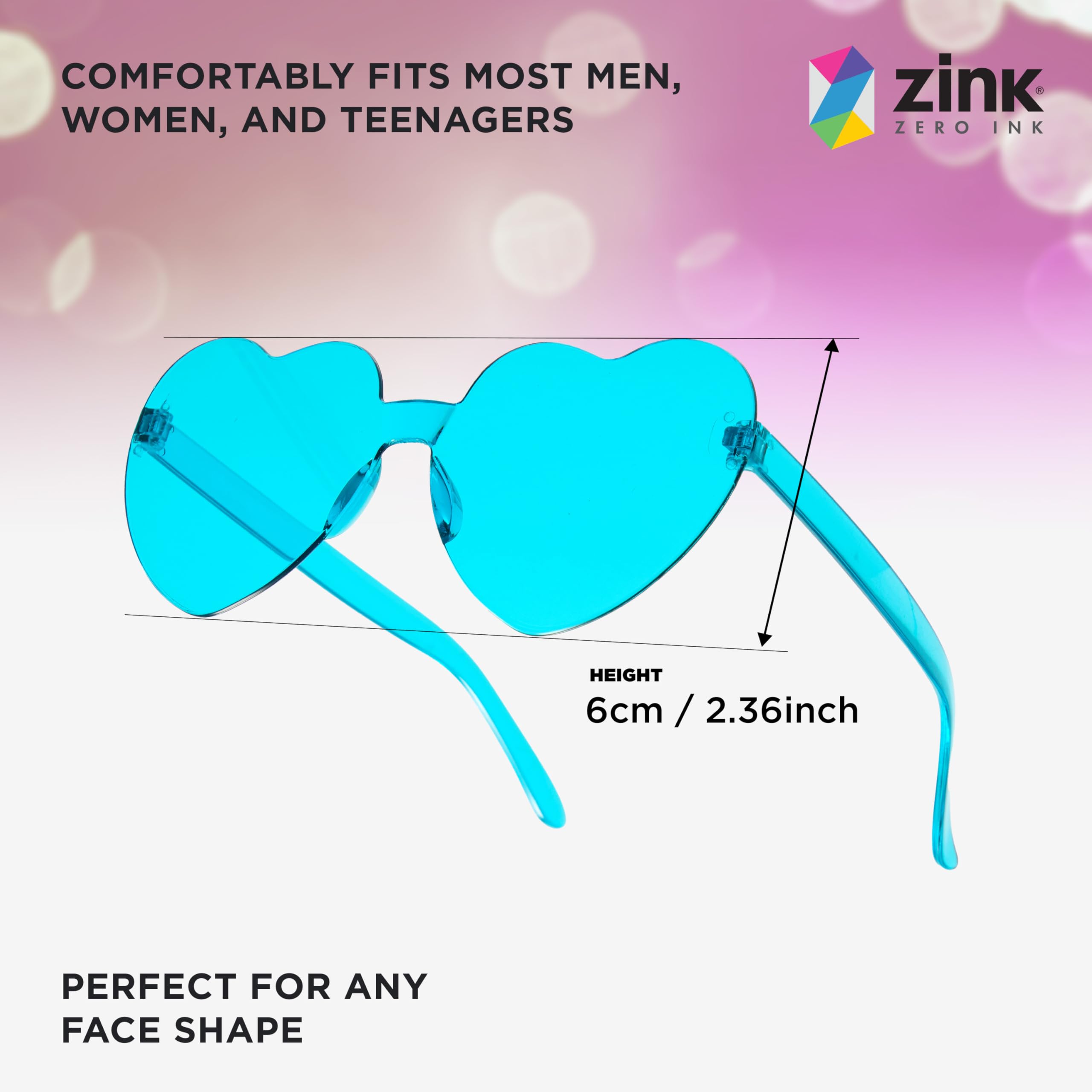 Foto 3 pulgar | Gafas De Sol Zink Colorful Heart Sin Montura En Forma De Corazón X6 - Venta Internacional.