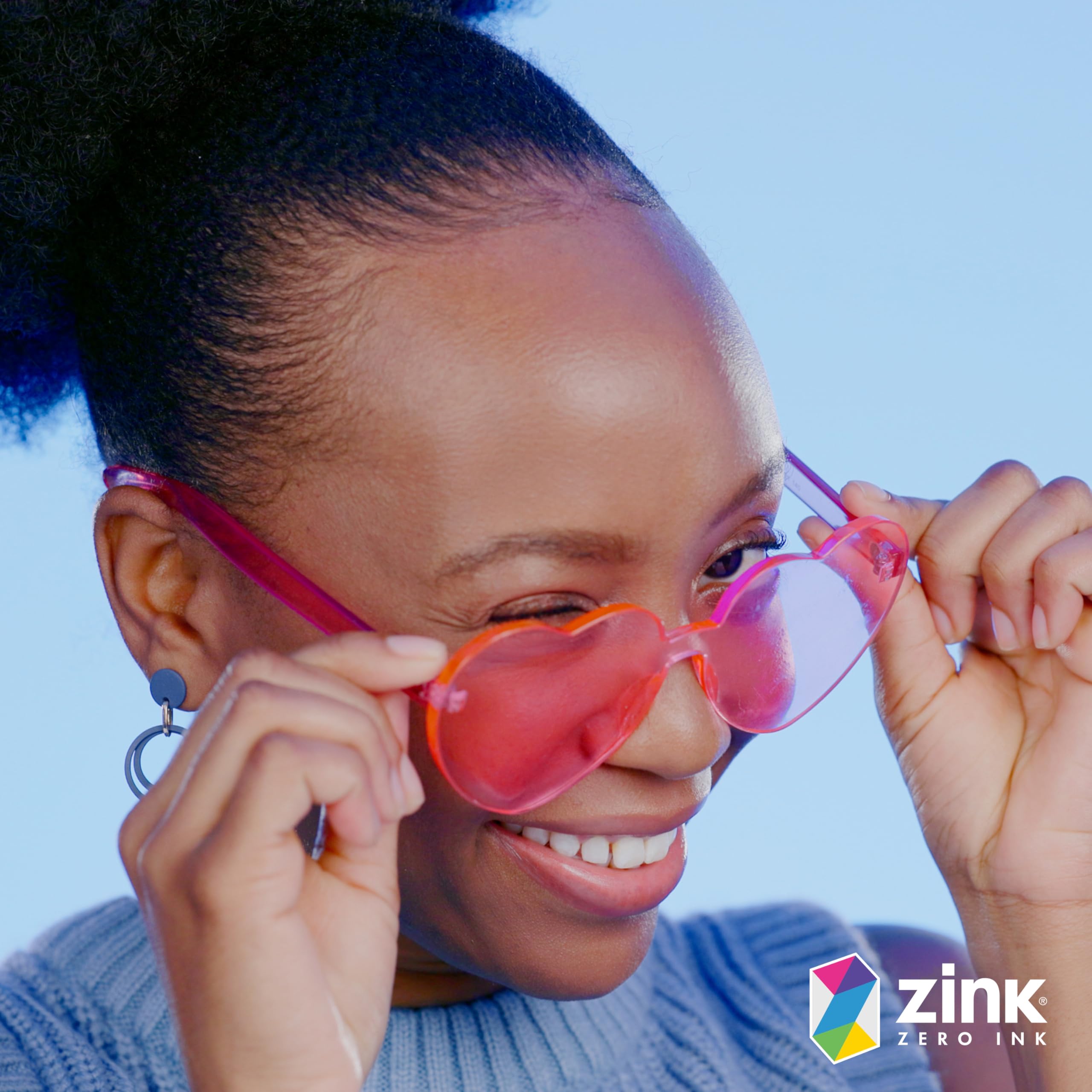Foto 5 | Gafas De Sol Zink Colorful Heart Sin Montura En Forma De Corazón X6 - Venta Internacional.