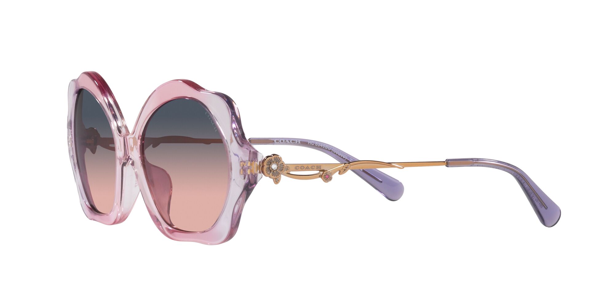 Foto 4 pulgar | Lente De Sol Coach 0hc8346bu Color Degradado Rosa Púrpura Forma Irregular
