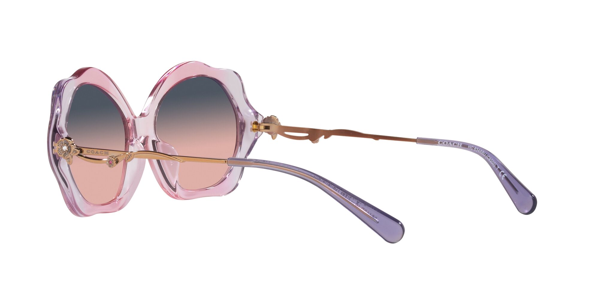 Foto 6 pulgar | Lente De Sol Coach 0hc8346bu Color Degradado Rosa Púrpura Forma Irregular