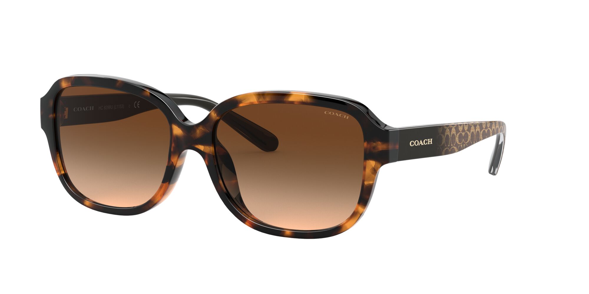 Foto 3 pulgar | Lente De Sol Coach 0hc8298u Color Marrón Oscuro Degradado Forma Rectangular