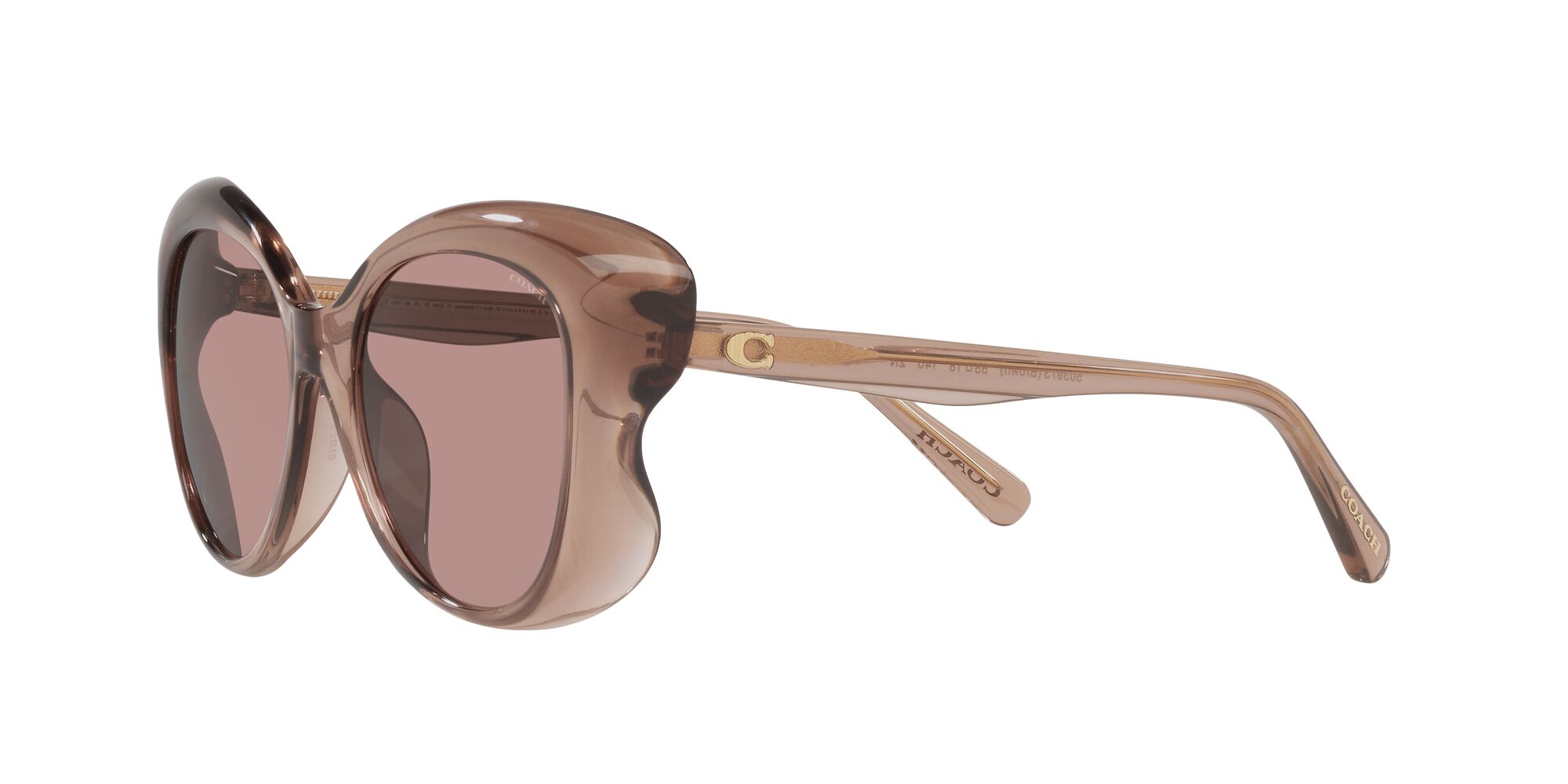 Foto 4 pulgar | Lente De Sol Coach 0hc8307u Color Café Forma Butterfly