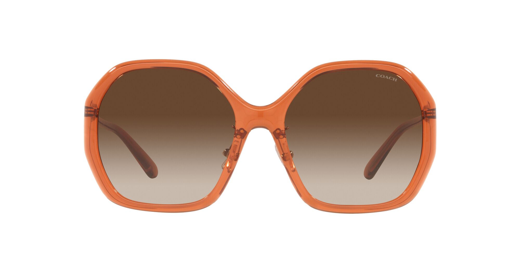 Lente De Sol Coach 0hc8343 Color Marrón Degradado Forma Irregular