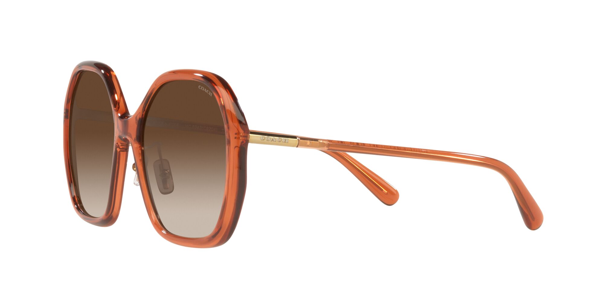 Foto 4 pulgar | Lente De Sol Coach 0hc8343 Color Marrón Degradado Forma Irregular