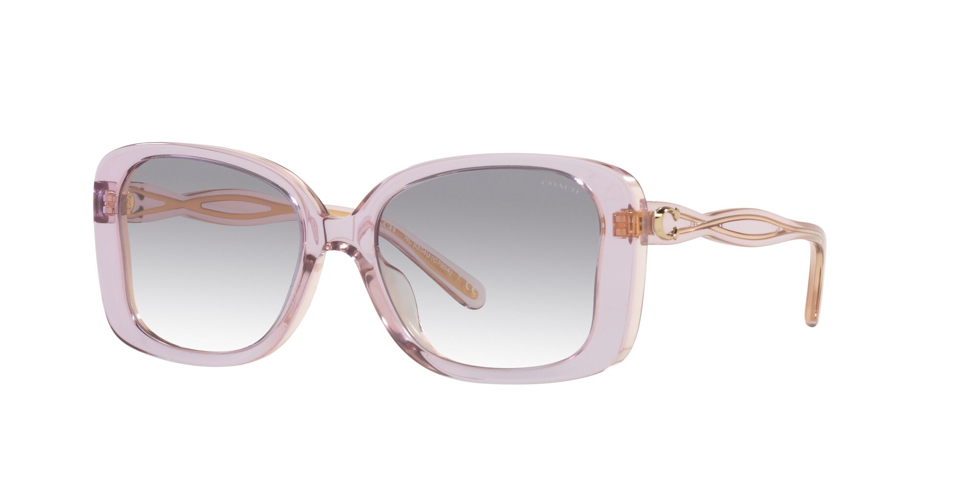 Foto 3 pulgar | Lente De Sol Coach 0hc8334u Color Lila Claro Degradado Forma Butterfly