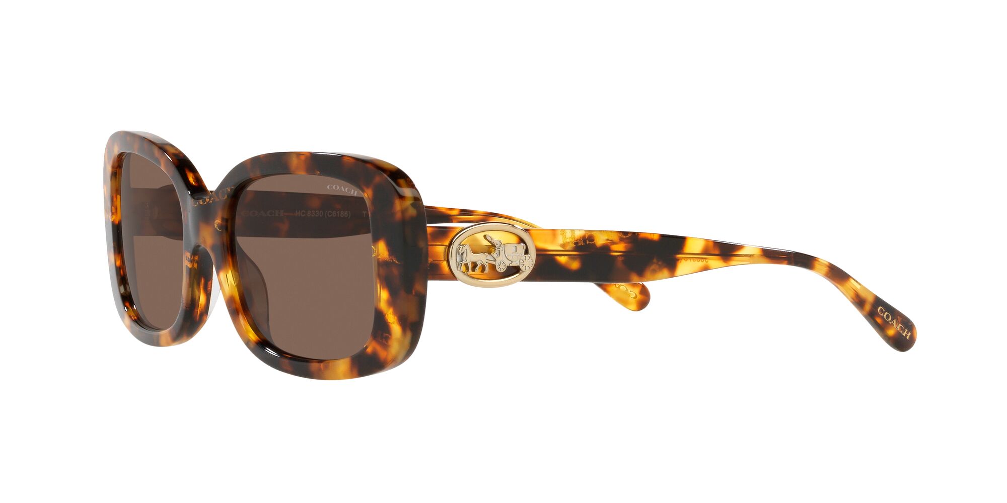 Foto 4 pulgar | Lente De Sol Coach 0hc8330 Color Marrón Oscuro Sólido Forma Rectangular