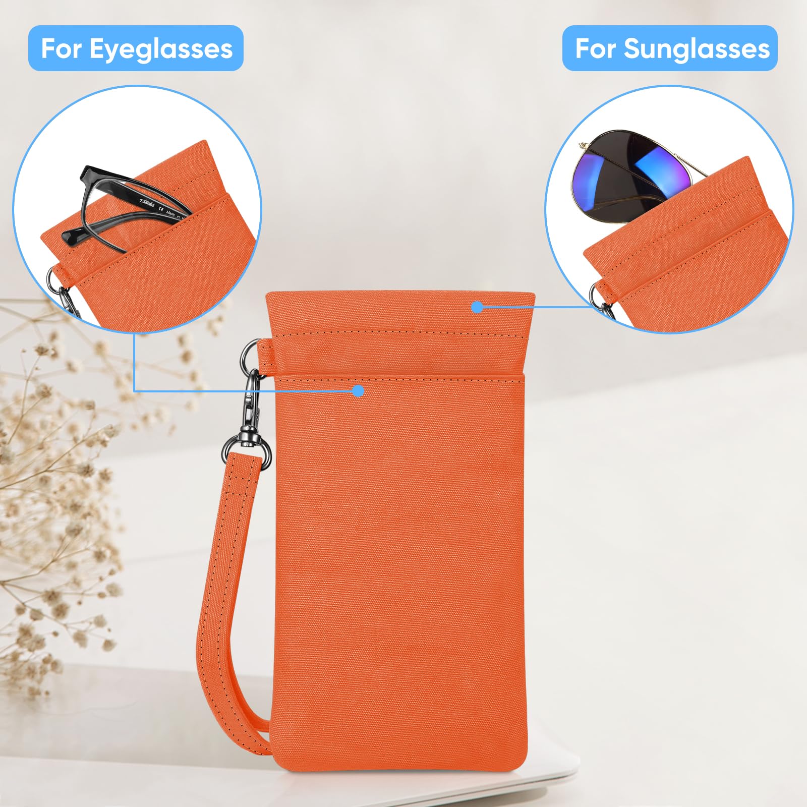 Foto 4 | Funda Para Gafas Fintie Double Con Correa De Transporte Naranja - Venta Internacional.