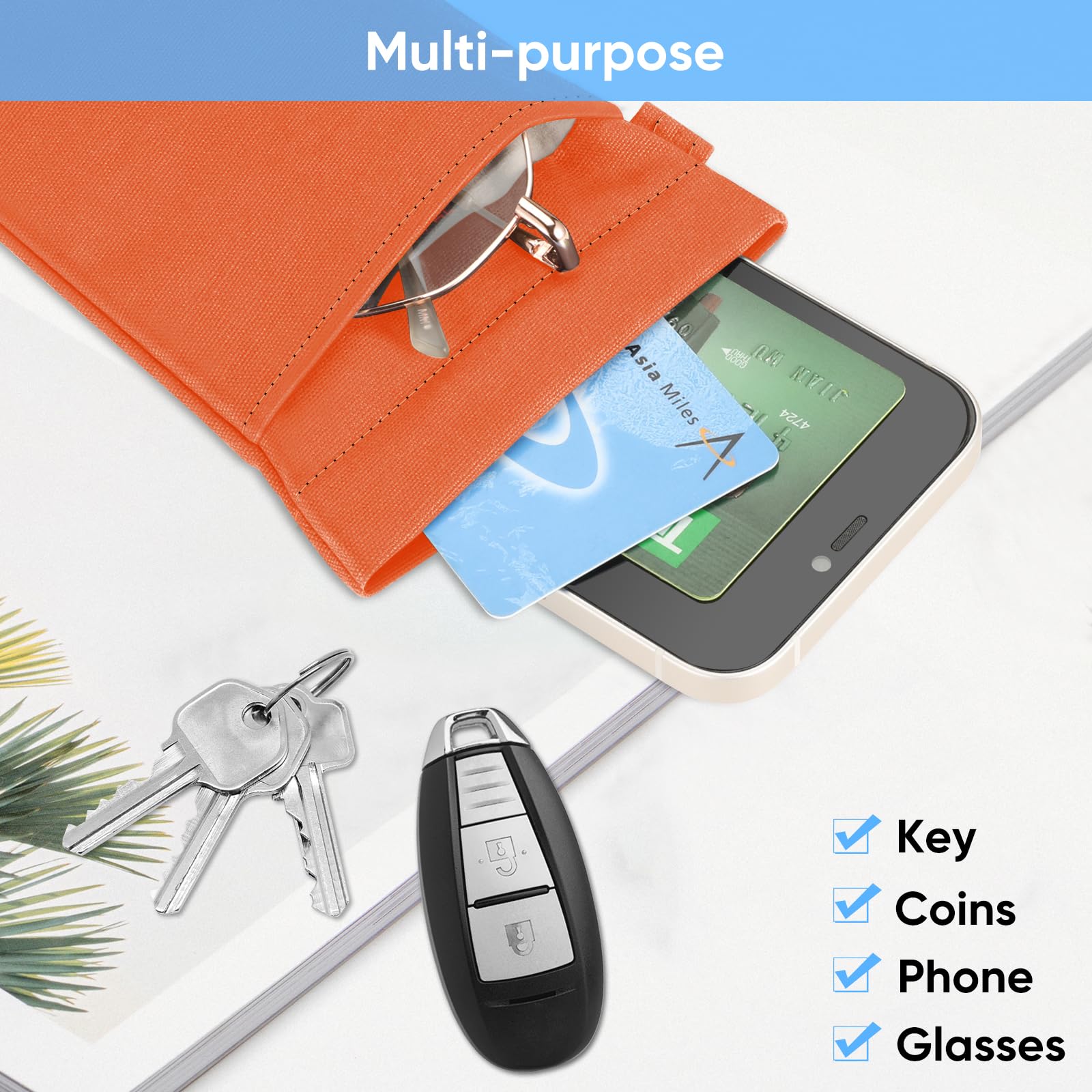 Foto 5 | Funda Para Gafas Fintie Double Con Correa De Transporte Naranja - Venta Internacional.