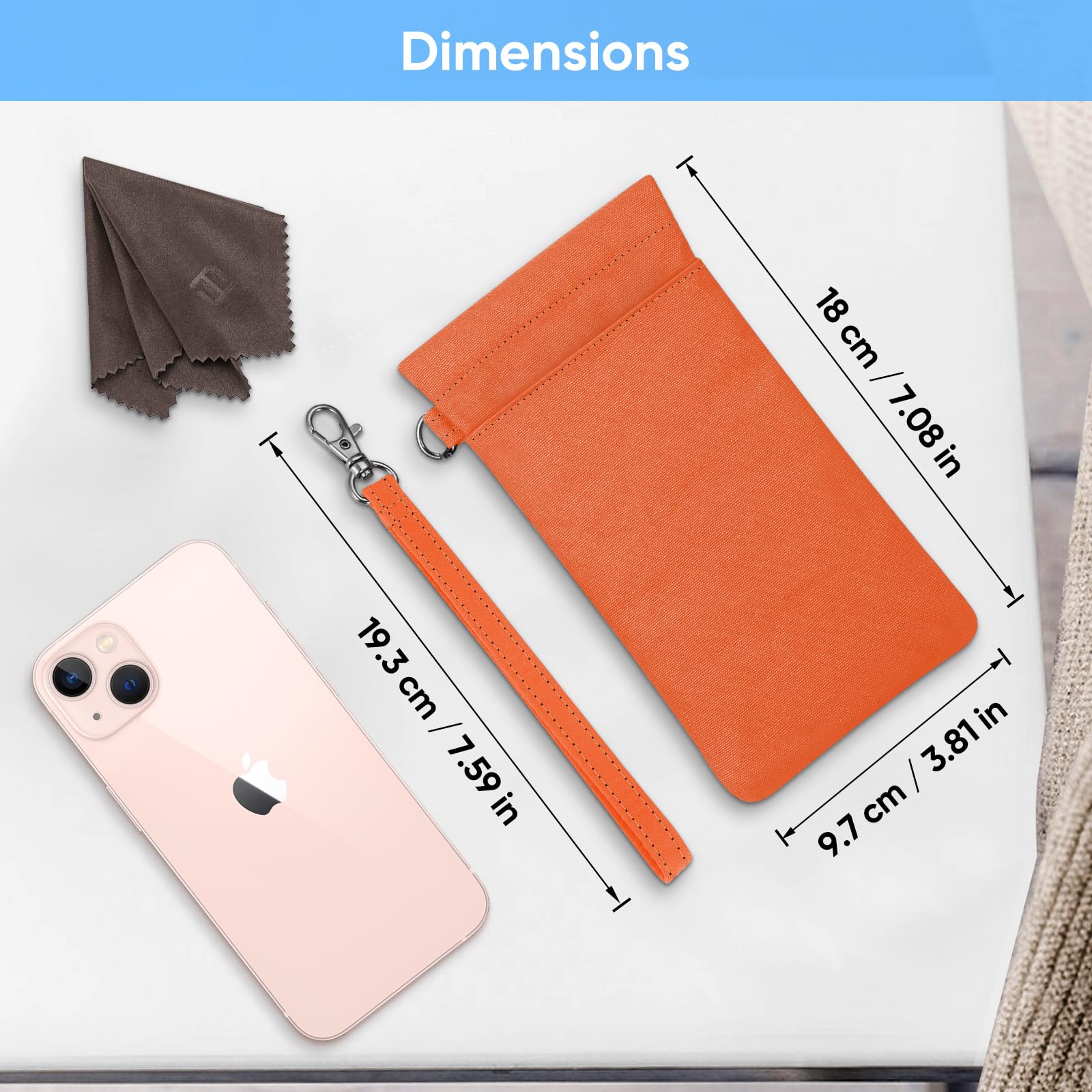 Foto 7 | Funda Para Gafas Fintie Double Con Correa De Transporte Naranja - Venta Internacional.