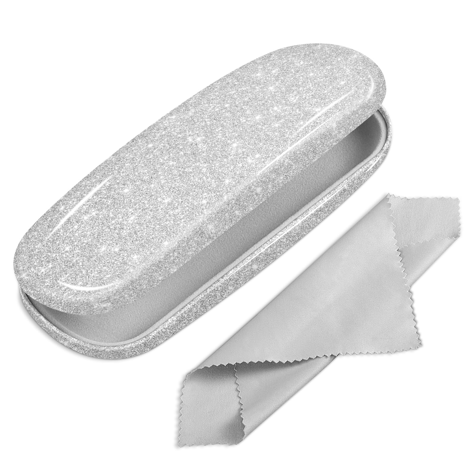Foto 2 pulgar | Funda Para Gafas Fintie, Rígida, Portátil, Con Purpurina, Plateada - Venta Internacional.