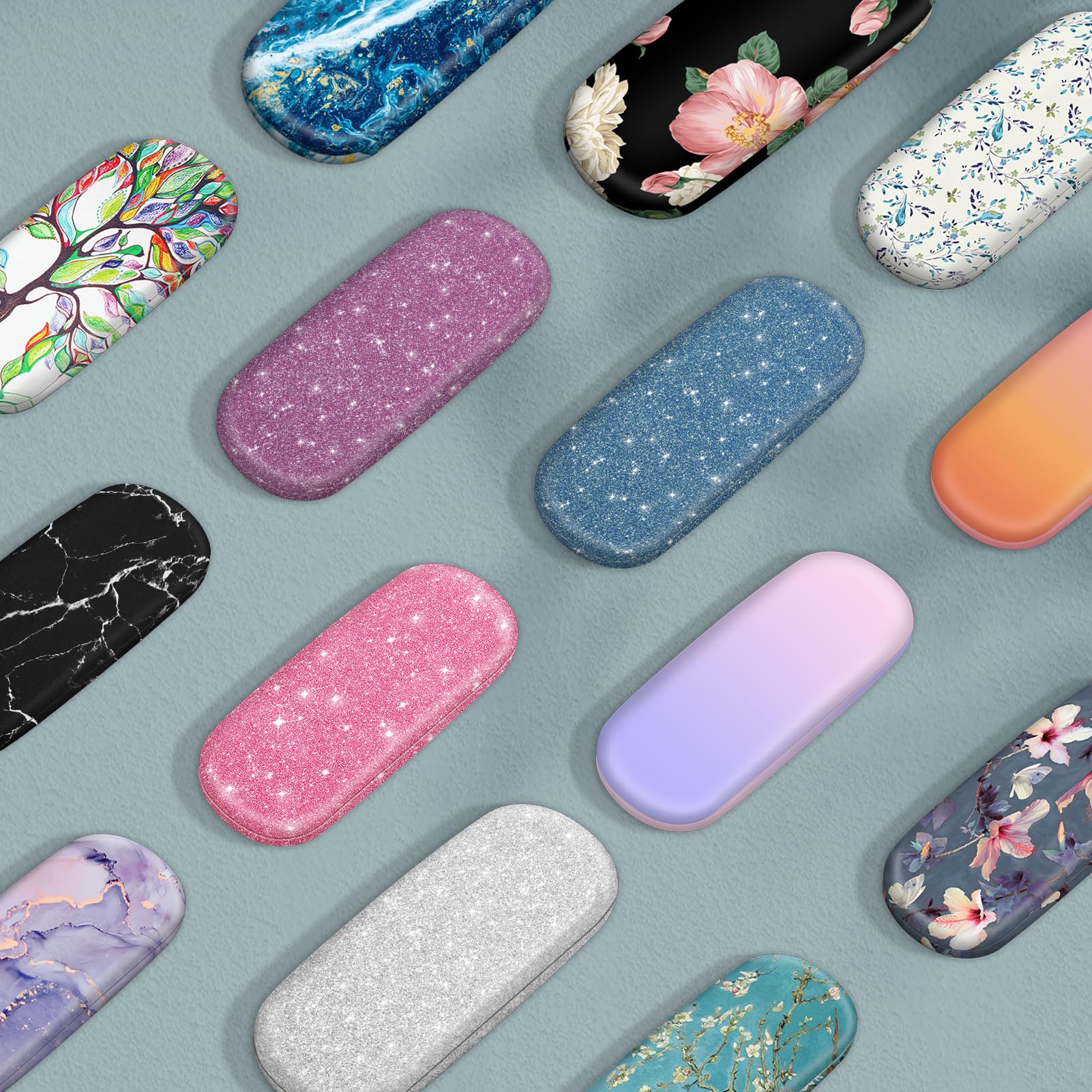 Foto 8 pulgar | Funda Para Gafas Fintie, Rígida, Portátil, Con Purpurina, Plateada - Venta Internacional.