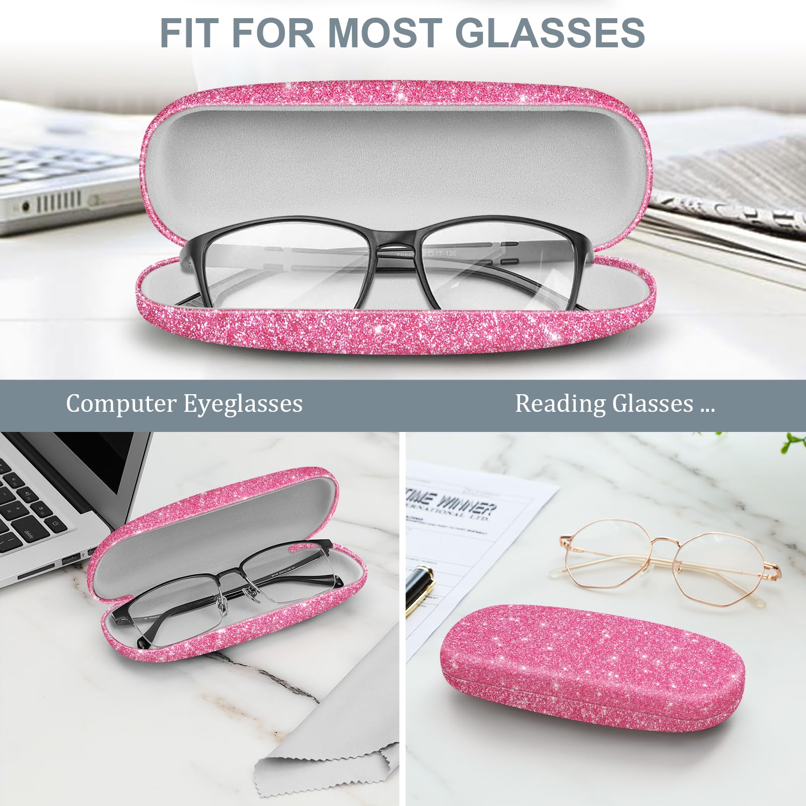 Foto 5 pulgar | Funda Para Gafas Fintie, Rígida, Portátil, Rosa Brillante - Venta Internacional.